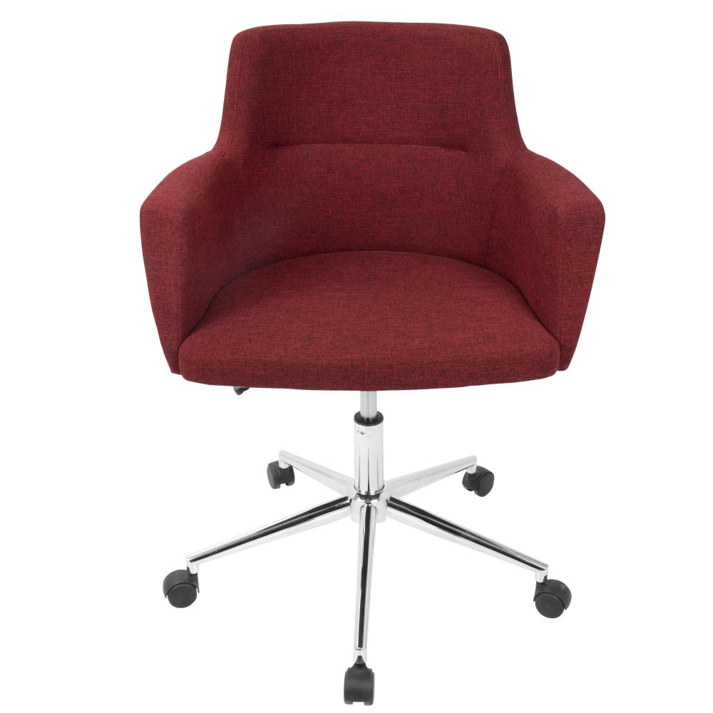 foran århundrede data LumiSource Andrew Red Contemporary Adjustable Height Swivel Upholstered  Desk Chair in the Office Chairs department at Lowes.com
