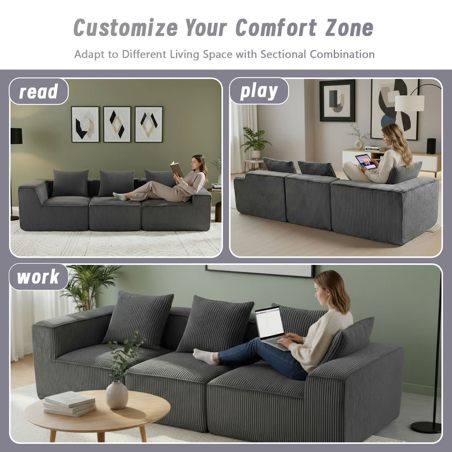 VERYKE LL-SF002GY Sofas-Loveseats - View #5