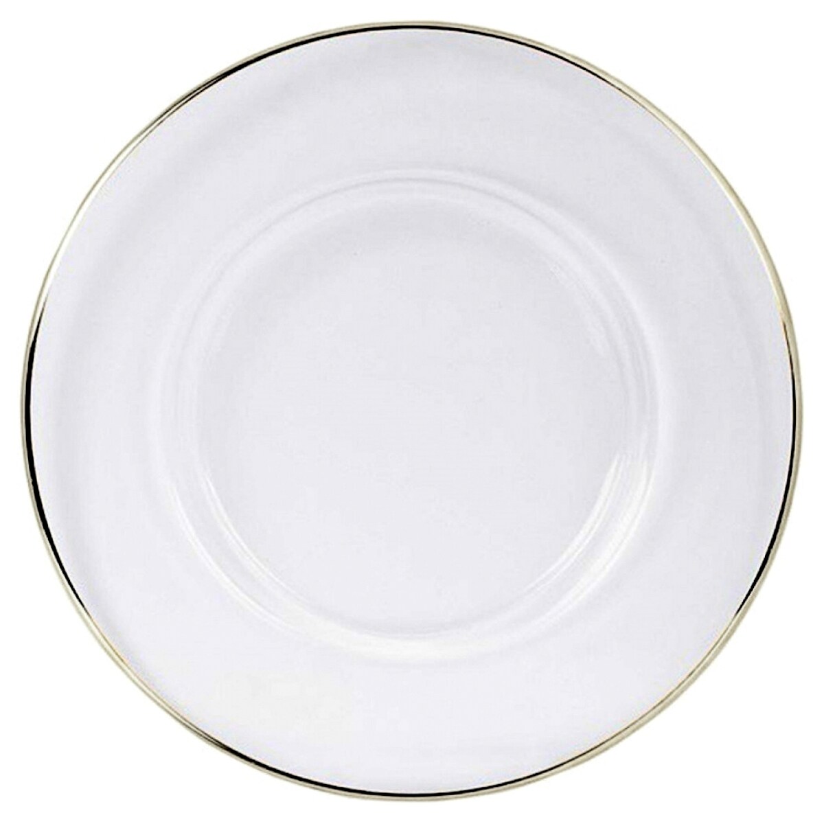 Slickblue Silver 13-in Round Charger Plate with White and Gold Painted ...