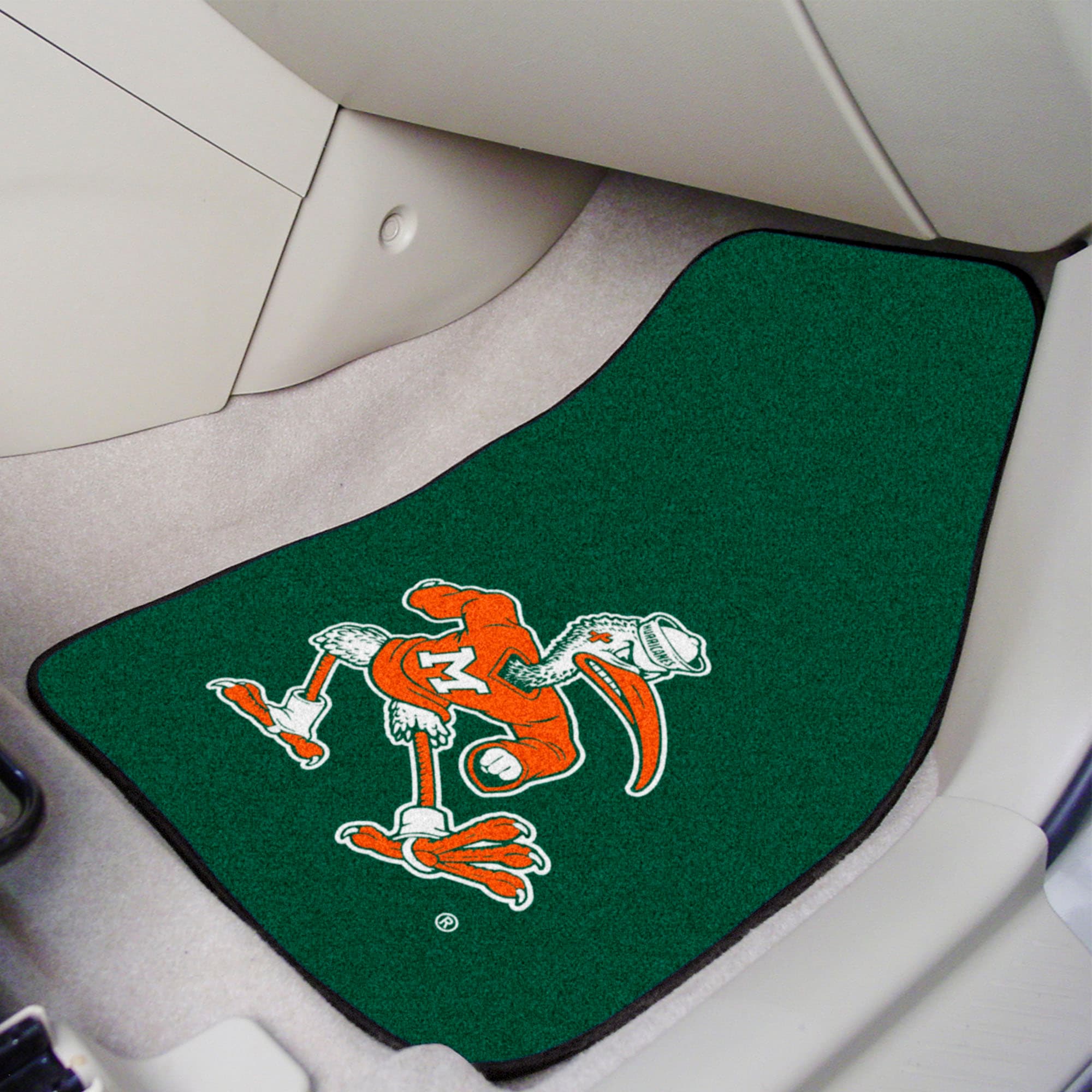 FANMATS Miami Hurricanes NCAA Carpet Car Mats 2-Pack Floor Mats For ...