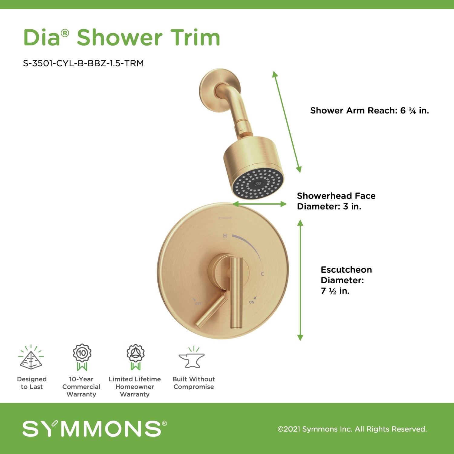 Symmons S3501CYLBBBZ1.5TRM Tub-Shower-Faucets - View #2
