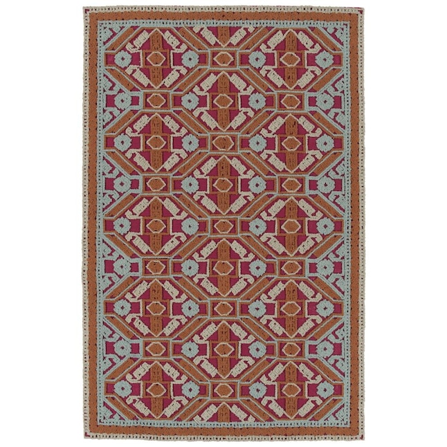 Kaleen Ayrlies Garden 2 x 3 Pink Indoor/Outdoor Geometric Global Handcrafted Throw Rug Kaleen Ayrlies Garden 2 x 3 Pink Indoor/Outdoor Geometric Global Handcrafted Throw Rug