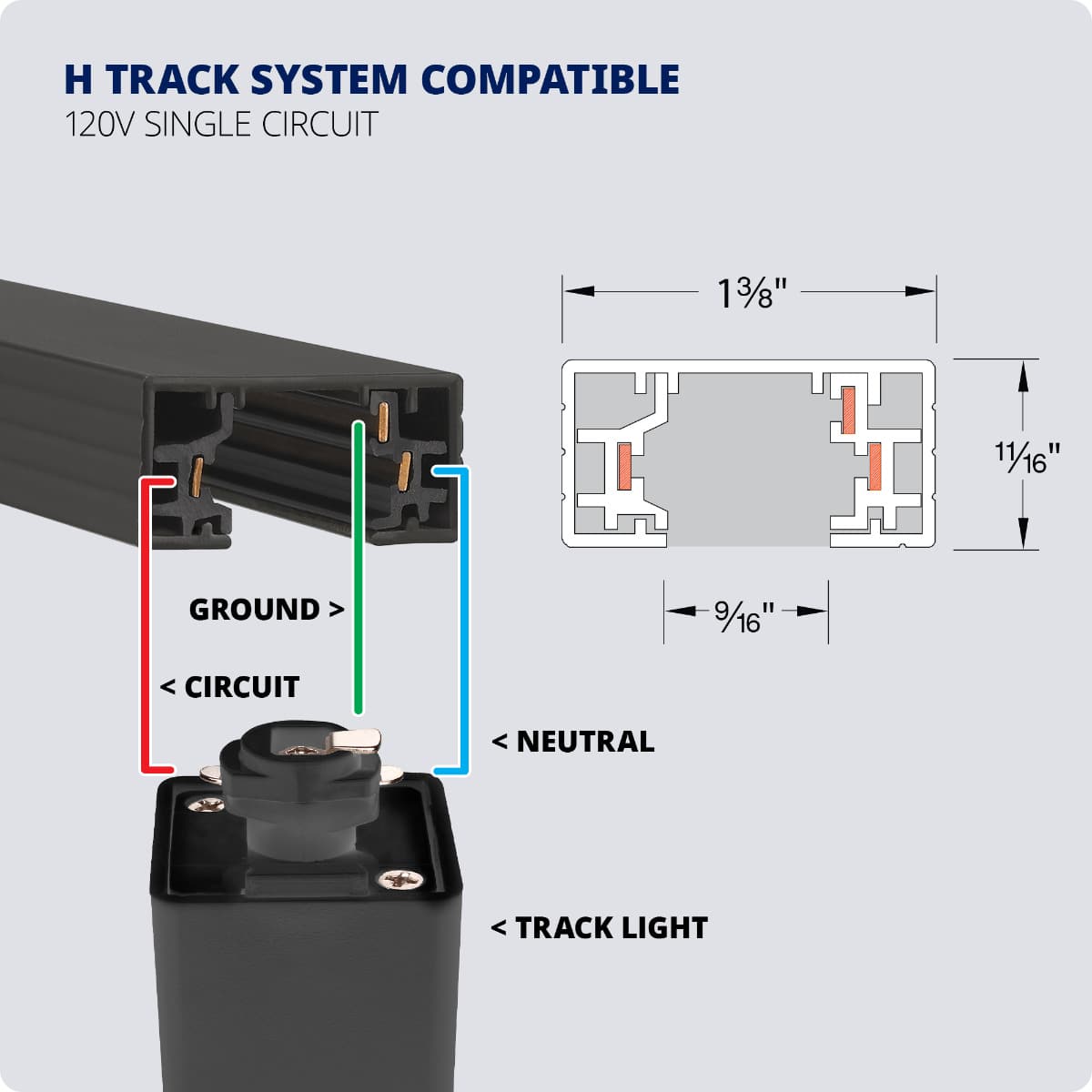 East Grove Home E-H-0224-CS-WT Track-Lighting-Heads - View #5