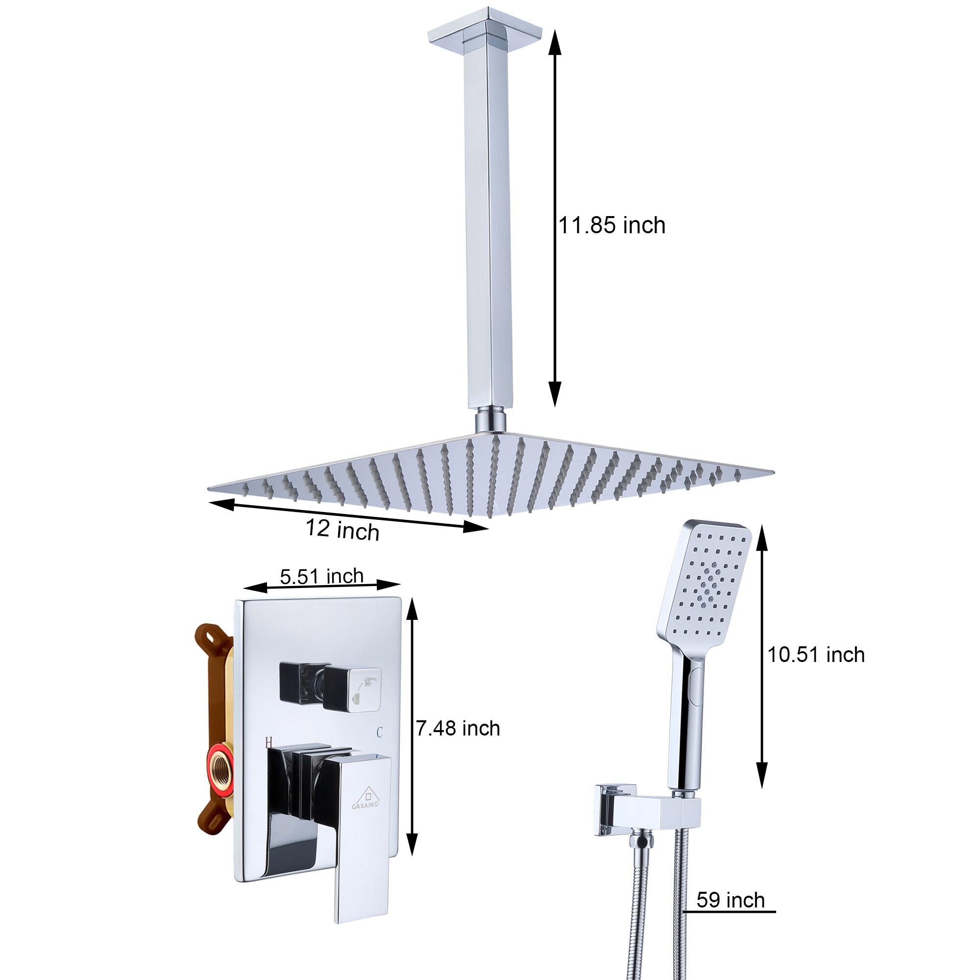 Mondawe MOSL051-16BN Showerhead-Bar-Panels - View #10