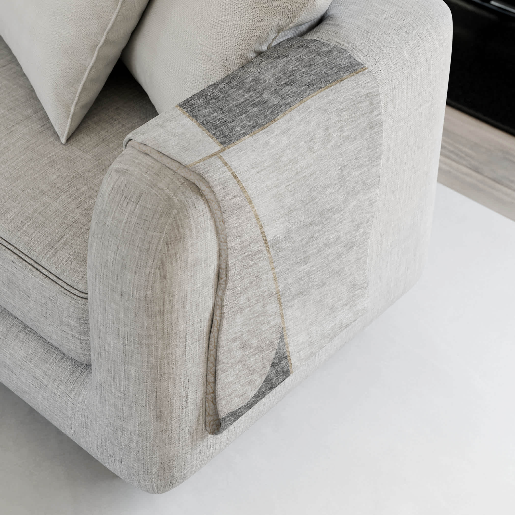 Addison Rugs Premium Machine Washable Addison ASB717 Taupe 50 x 70 inches Sherpa Throw Blanket