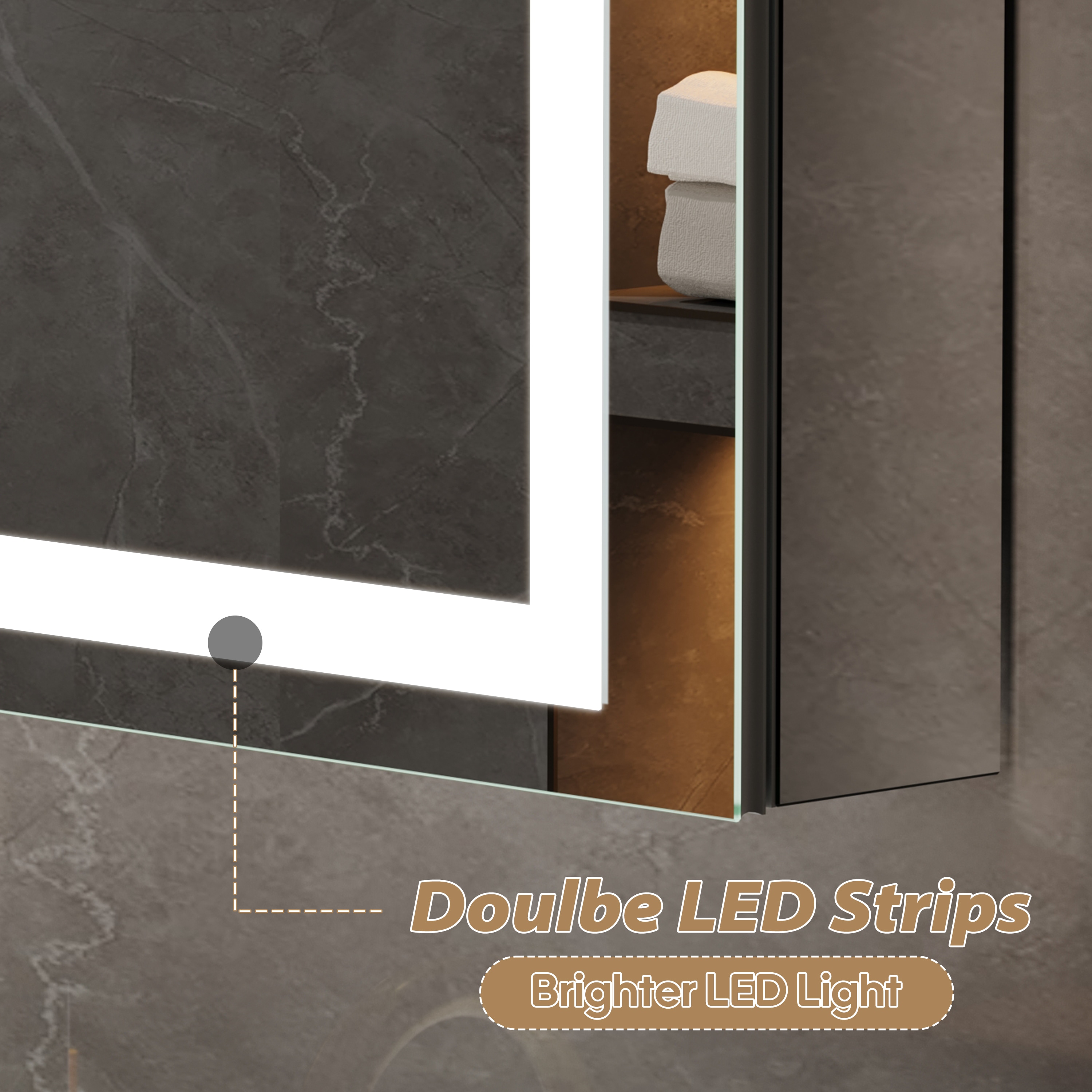 WELLFOR GIZBEG-MB40RL Bathroom-Medicine-Cabinets - View #8