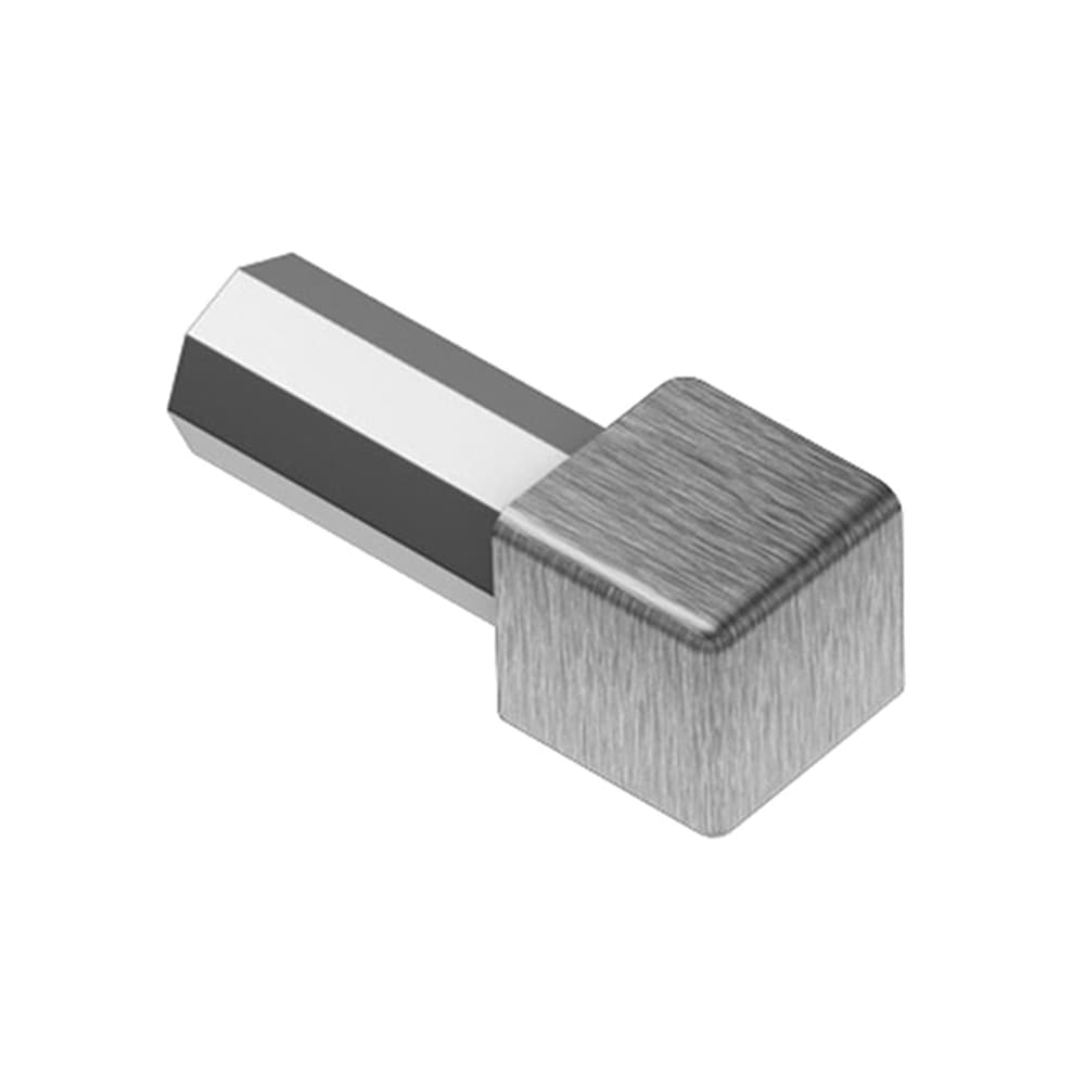 Schluter Systems EV/Q70EB Quadec 0.281-in W x 1.0-in L Brushed stainless steel Steel Inside/Outside corner Tile Edge Trim