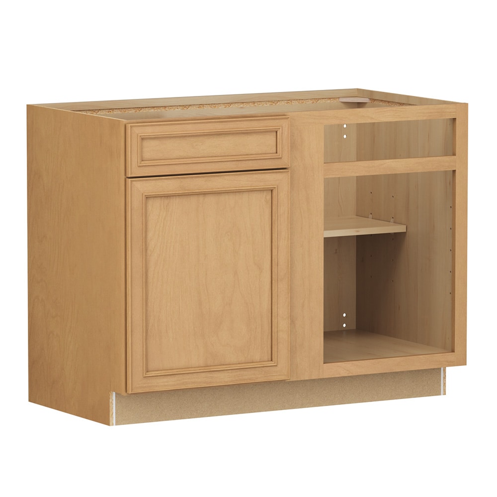 Shenandoah Irvington 45-in W x 34.5-in H x 24-in D Rye Stained Blind Base Fully Assembled Cabinet Recessed Panel Miter