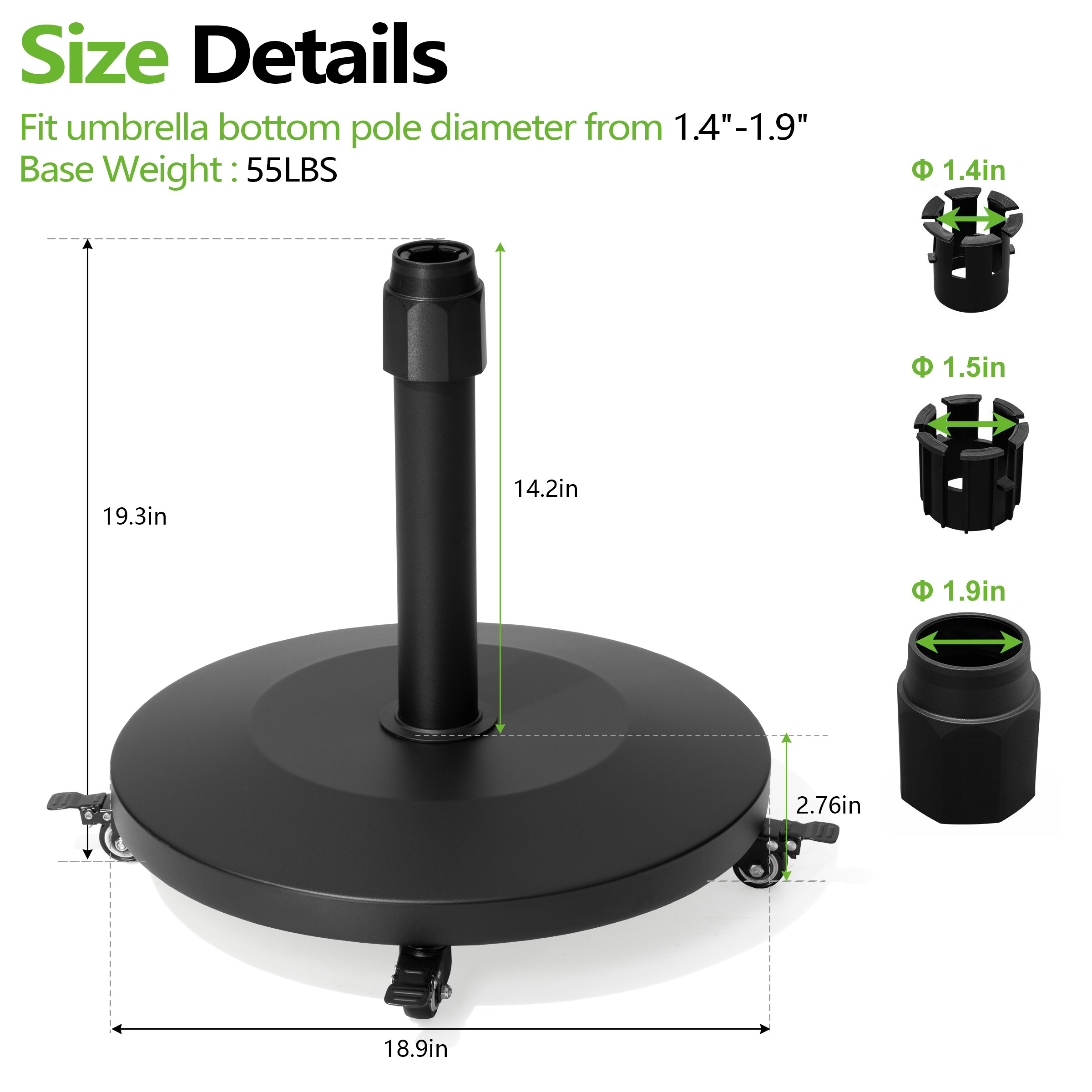 Pellebant ST25-UB031BLK Umbrella-Bases - View #3