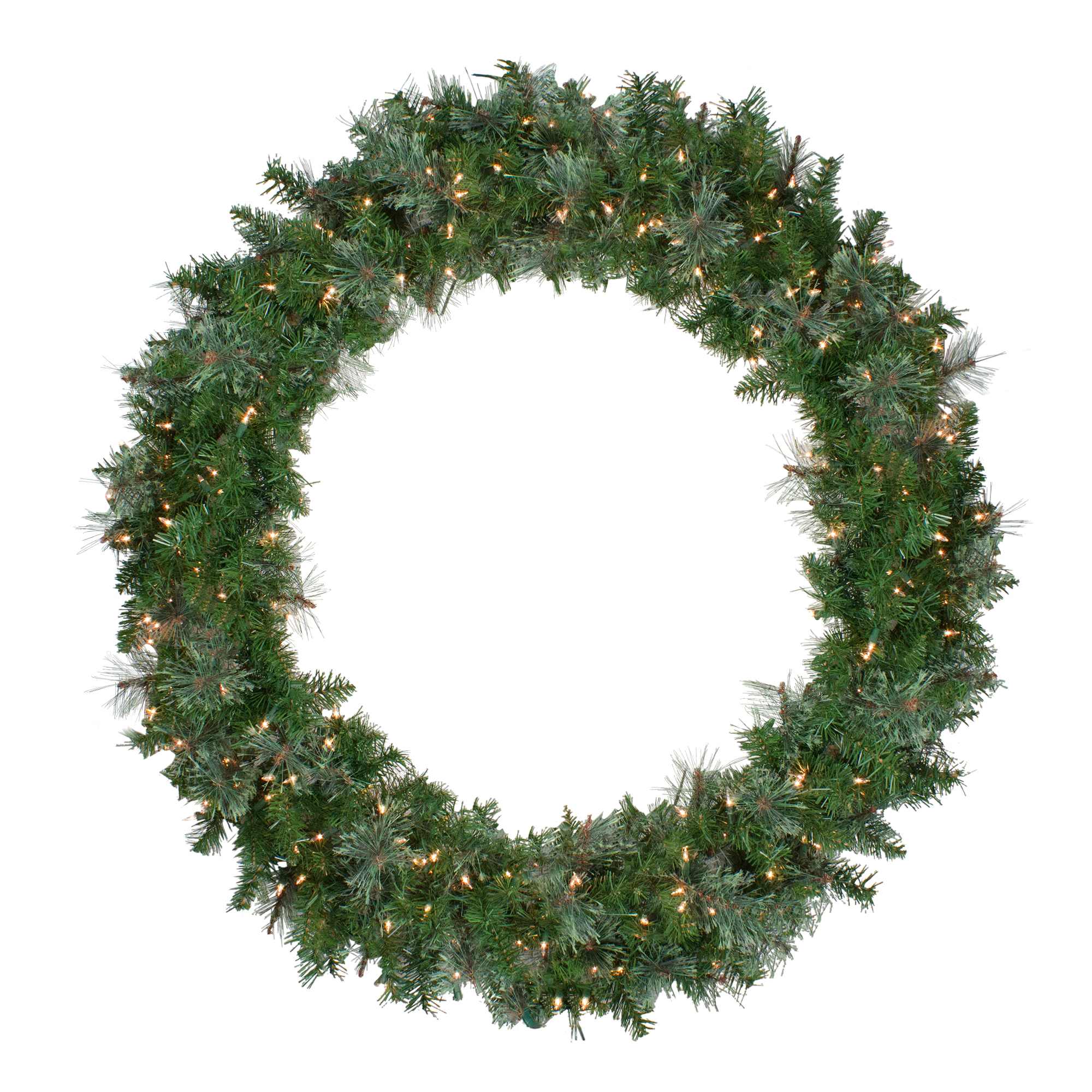 Northlight Pre-Lit Mixed Cashmere Pine Artificial Christmas Wreath - 48 inch - Clear Lights