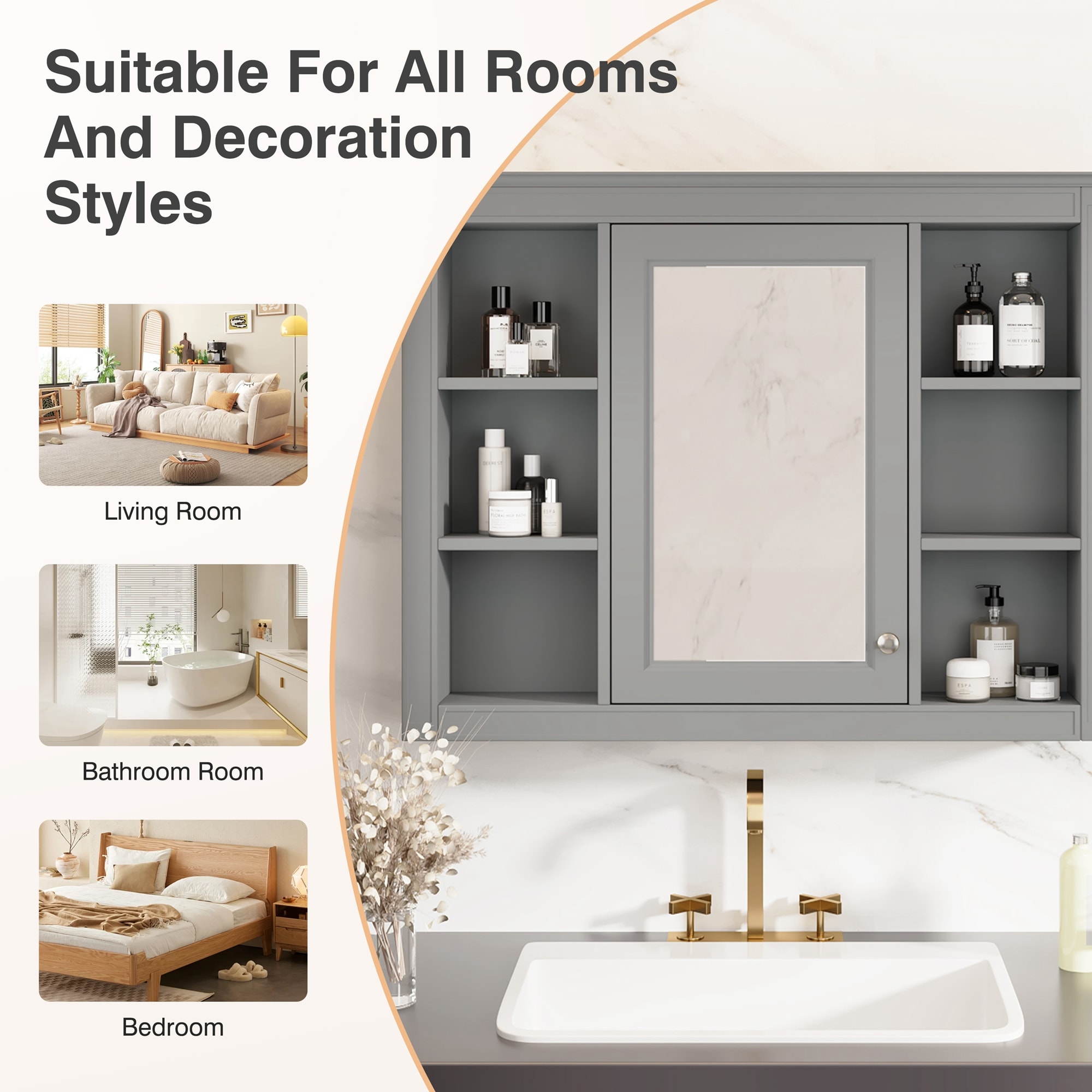 Forclover CM-WF322917AAE Bathroom-Medicine-Cabinets - View #6