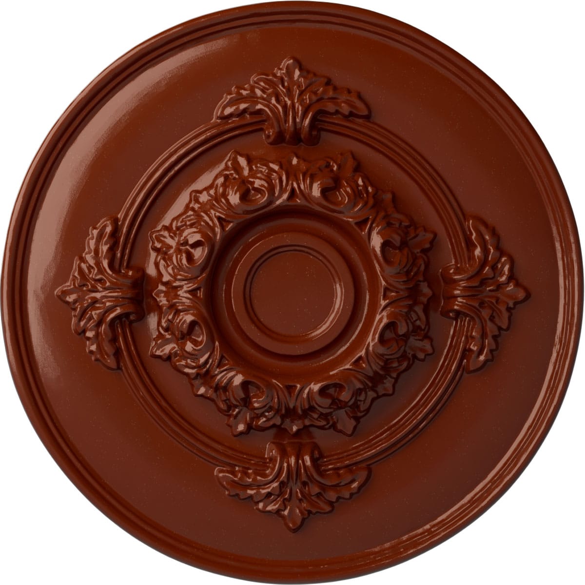 Ekena Millwork CM13MOFIF Monique 13.75-in W x 13.75-in L Painted Firebrick Polyurethane Whole Ceiling Medallion