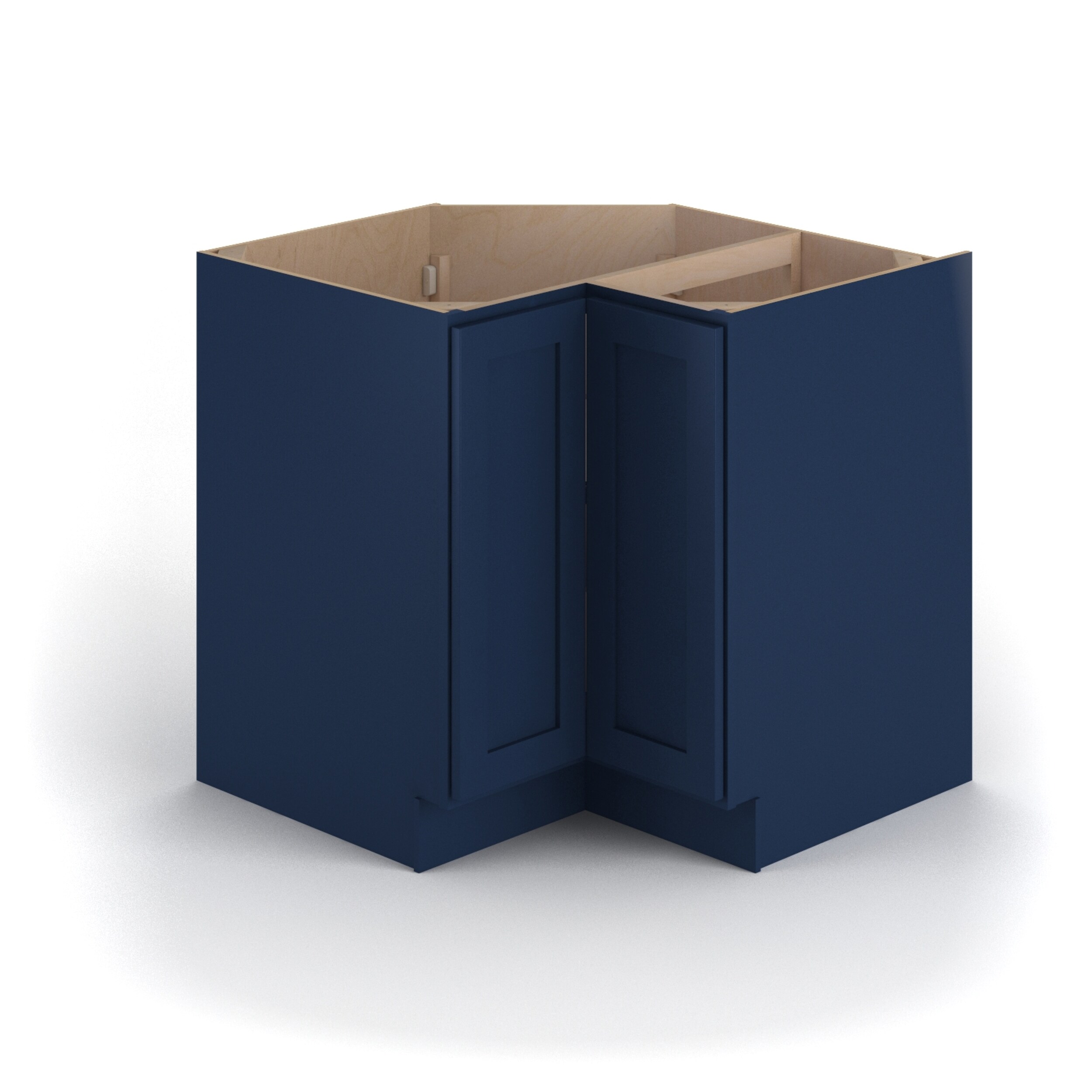 Valleywood Cabinetry 33-in W x 34.5-in H x 33-in D Marine Blue Birch Lazy Susan Corner Base Ready To Assemble Plywood Cabinet (Flat Panel Shaker Style)
