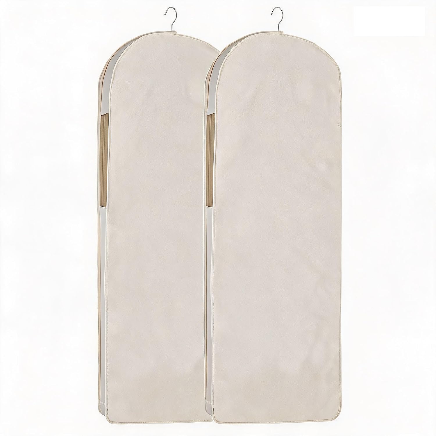 GAOMON 2 Pack Hanging Garment Bags- Cotton-Linen Long-Dust-Proof Clothes Storage Covers- 150 x 60 x 10cm- for Suit Dress Coat Storage