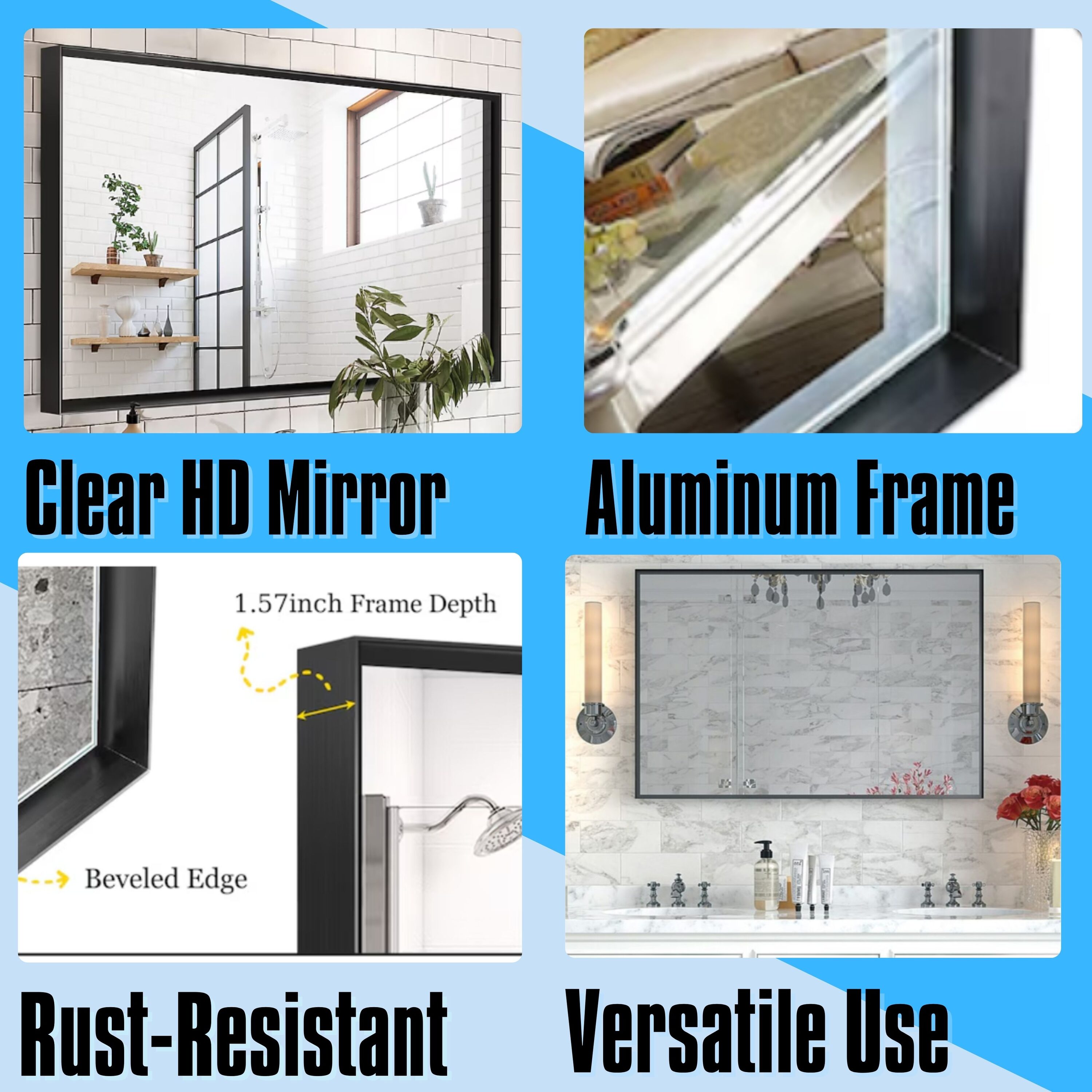 ToolCat SF1-44-YT Framed-Bath-Mirrors - View #2
