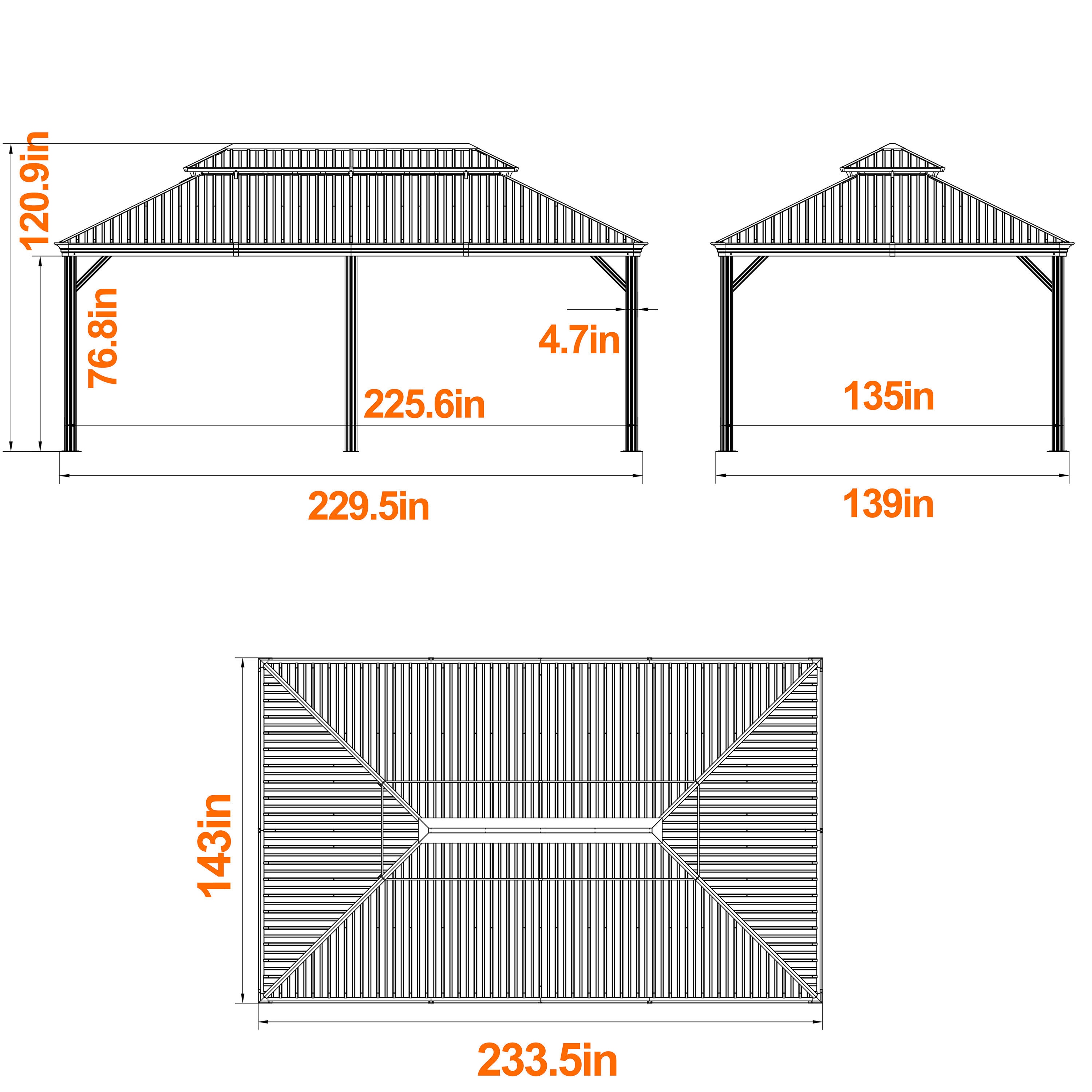 VEIKOUS PG0201-18RT-HS-7BX-1 Wood-Resin-Gazebos - View #3