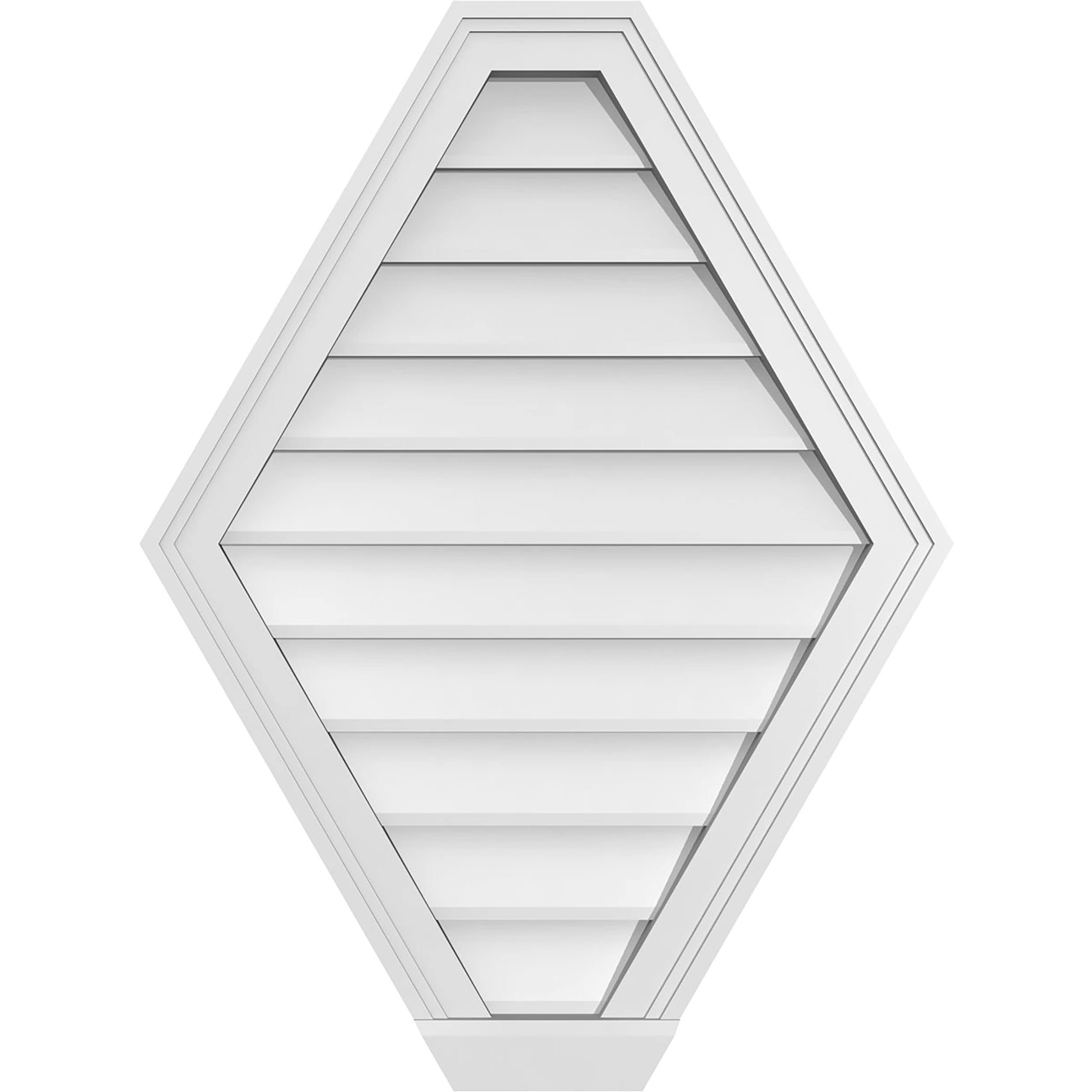 Ekena Millwork GVPHP24X3203SN 24-Inches x 32-Inches Off-white Peaked PVC Gable Louver Vent