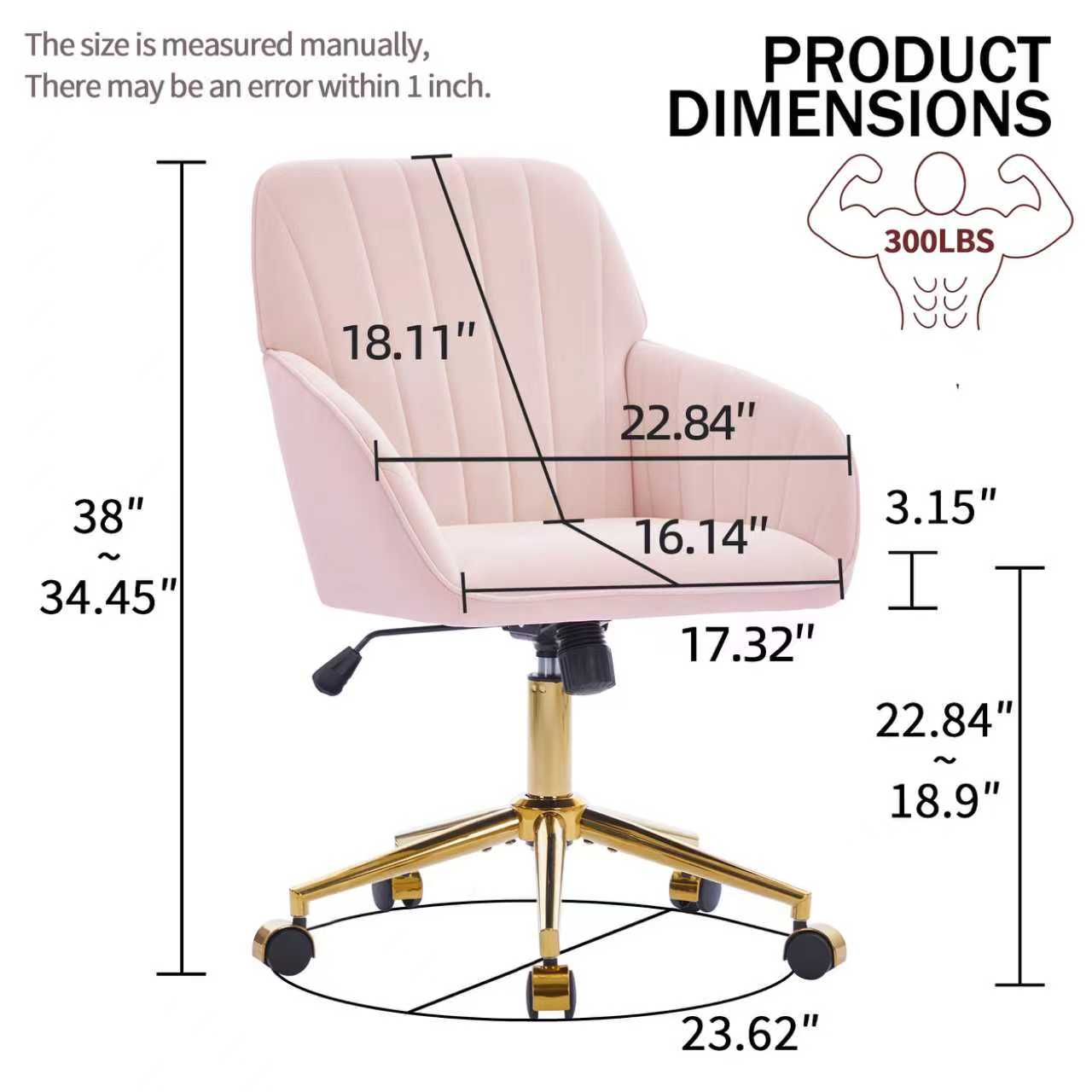 KTMBDW Home Office Desk Chair - Ergonomic Adjustable Swivel Armchair ...