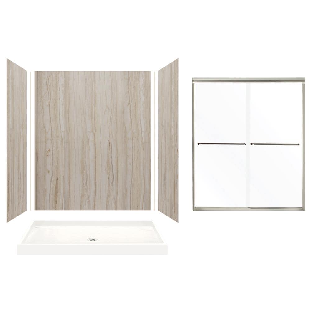 Transolid KSE603272-5475NC-43 Expressions Sorento 32-Piece 32-in x 60-in x 72-in Alcove Shower Kit (Center Drain) Drain Included