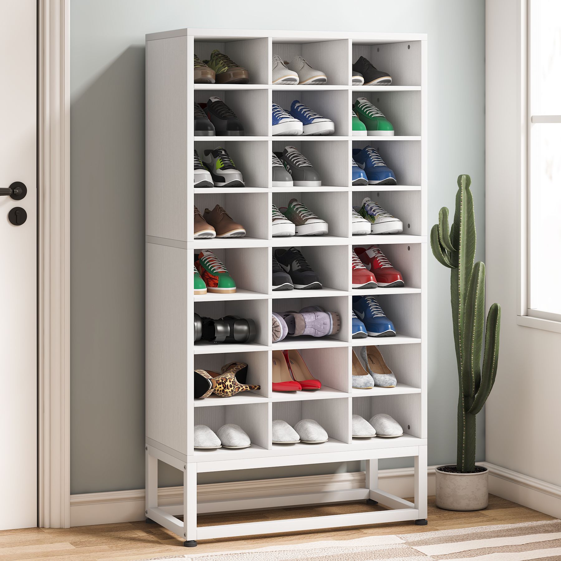 Gewudraw 1-Tier Shoe Rack Expandable, Width Adjustable Shoe Shelf Storage  Organizer, 41.53'' Metal Standing Shoe Rack for Bedroom Entryway Closet