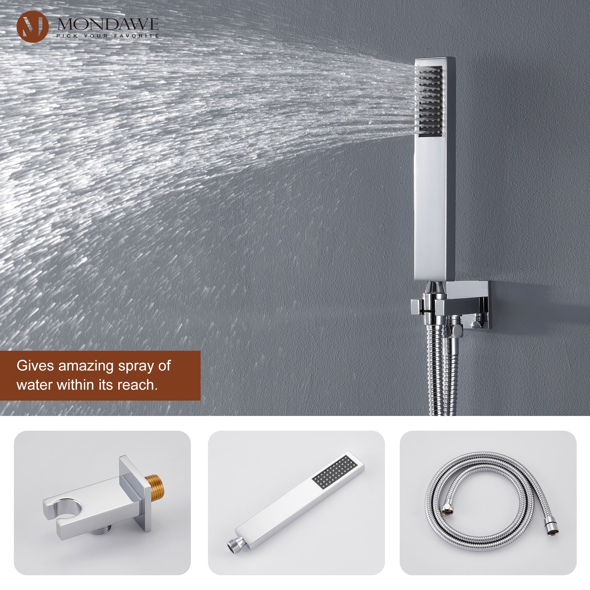 Mondawe WF6345-23CH Showerhead-Bar-Panels - View #4