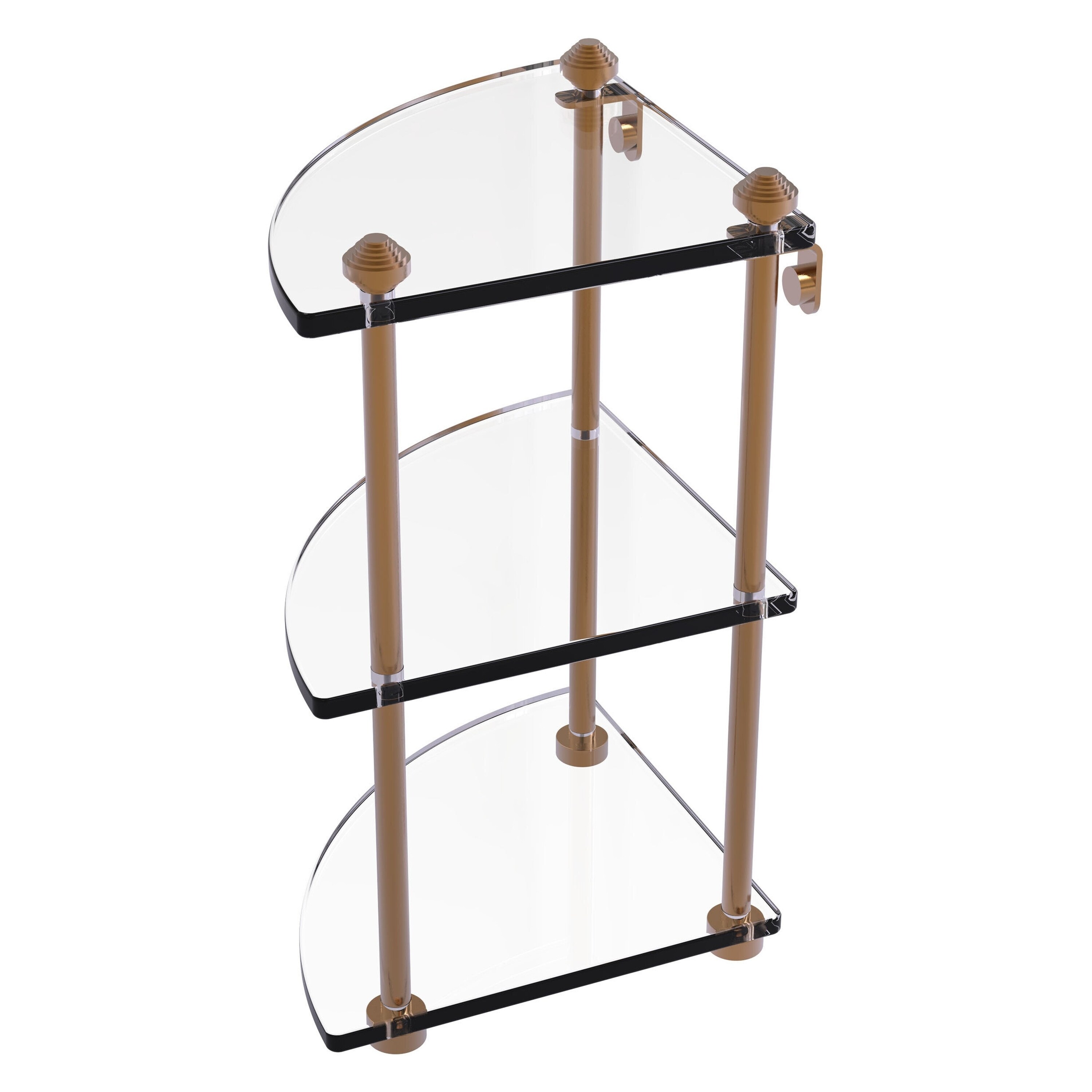 Allied Brass SB-6-BBR Southbeach Brushed Bronze 3 -Tier Wall mount Corner Bathroom Shelf ( 8-in x 15-in x 8-in )