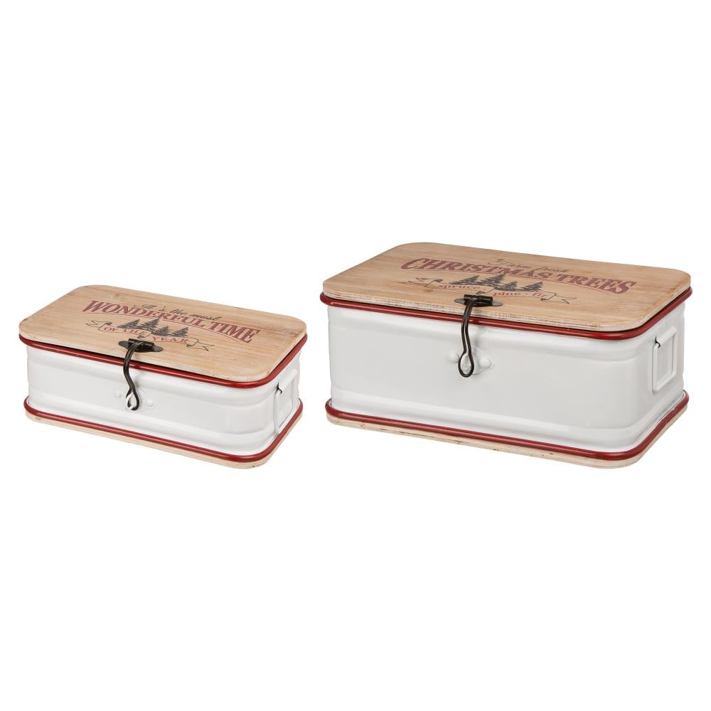 Glitzhome 1114203337 7-in Tree (2-Pack) Christmas Decor