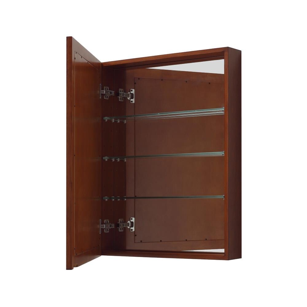 Avanity Madison 24-in x 32-in Surface Mount Tobacco Mirrored Soft Close Medicine Cabinet