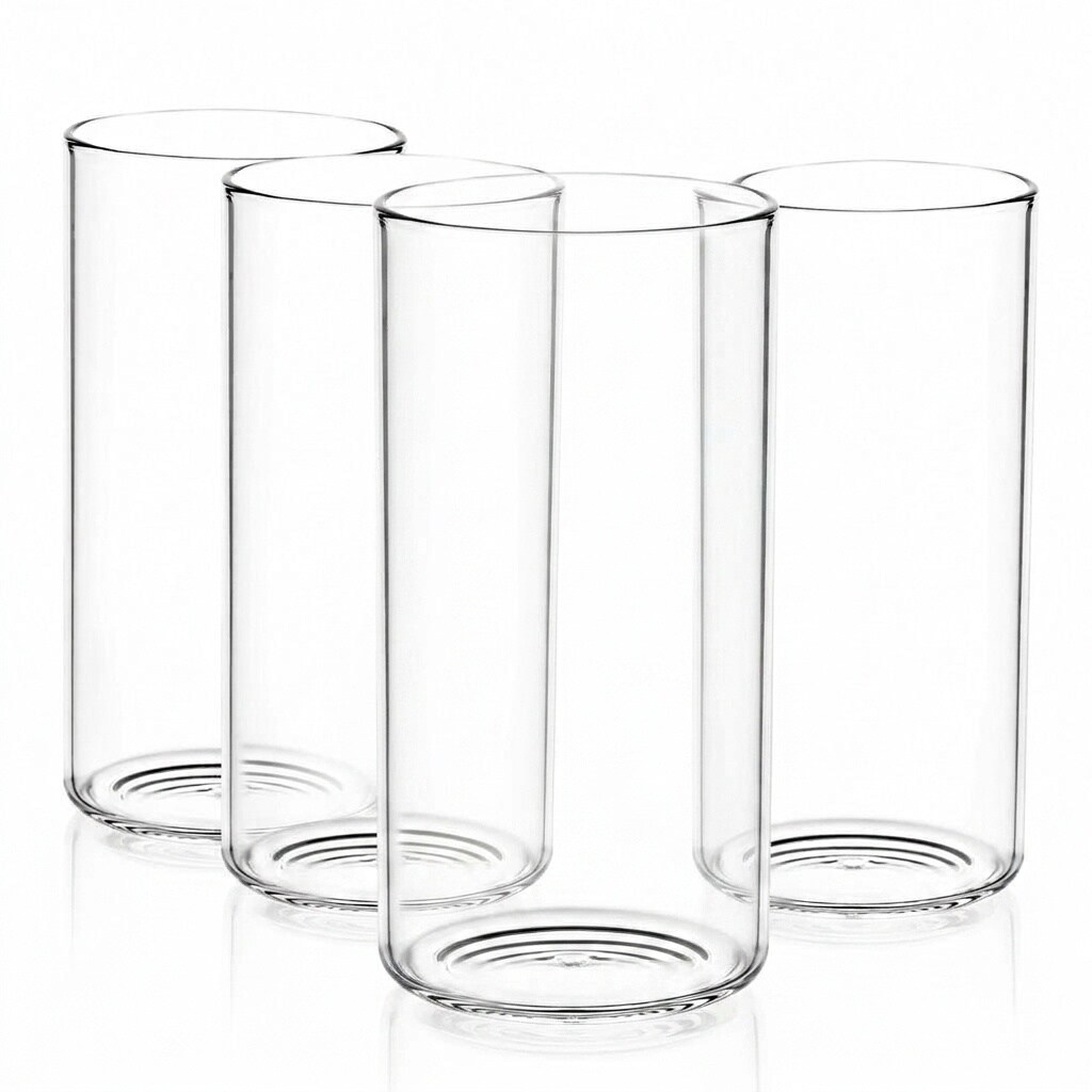 Aoibox  19 oz Clear Thin Walled Highball Drinking Glasses for Water Juice Beer and Mixed Drinks Set of 4