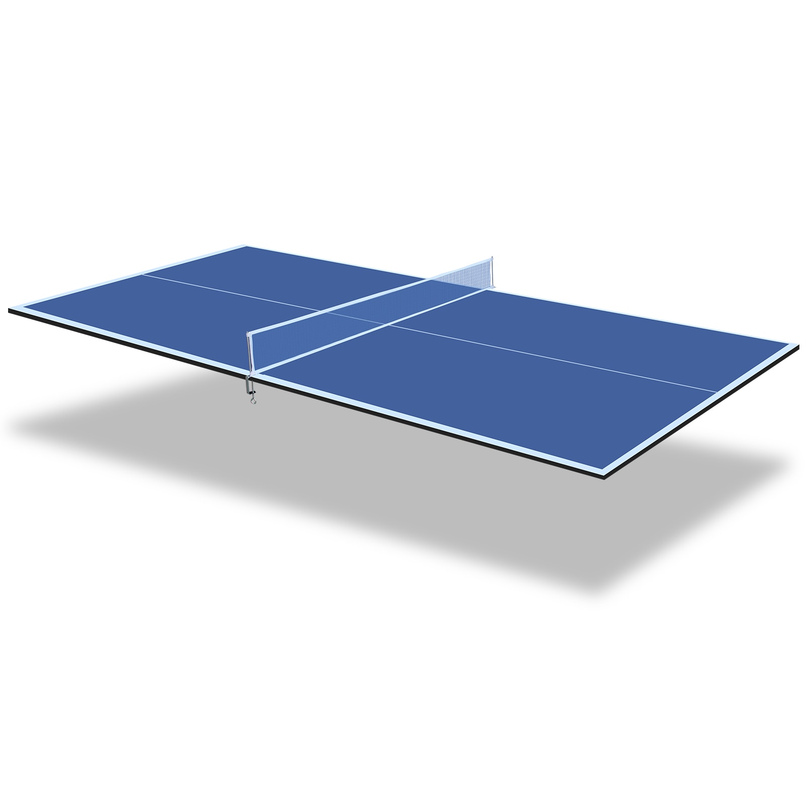 Huluwat 8 Feet Blue Foldable Portable Mid Size Ping Pong Table Tennis Conversion Top for Indoor Games