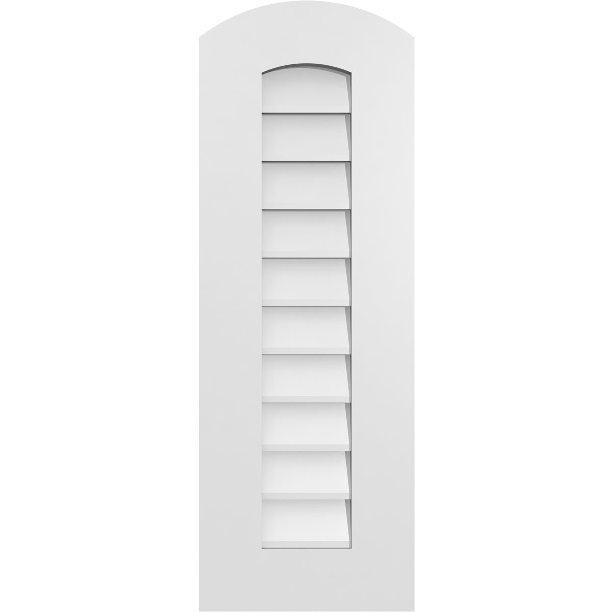 Ekena Millwork GVPAR12X3401SN 12-Inches x 34-Inches Off-white Round top PVC Gable Louver Vent