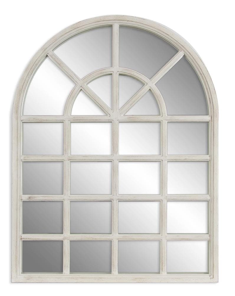 26-in W x 34-in H Arch White Framed Wall Mirror 1903-8021LOW at Lowes.com