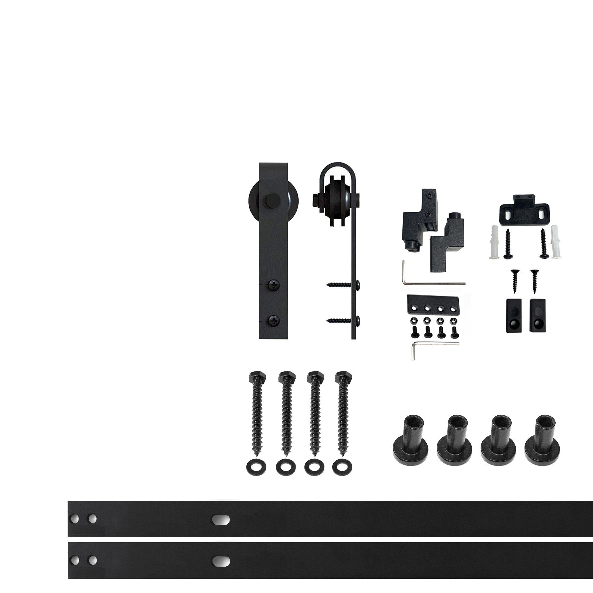 HOMACER YT1TGH054M 54-in Rustic black Black Indoor J-strap Single Barn door hardware kit