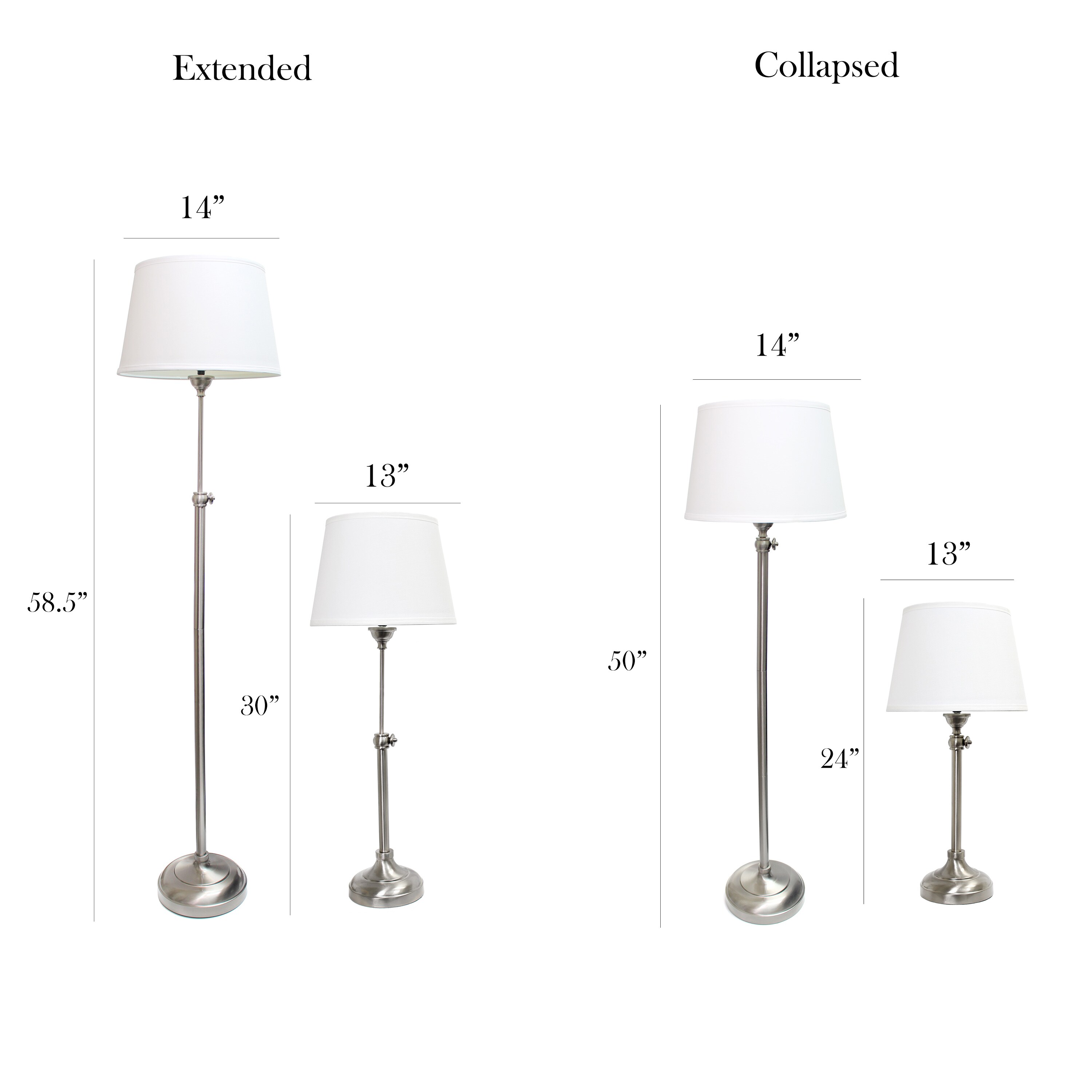 Elegant Designs LC1017-BSN Lamp-Sets - View #3
