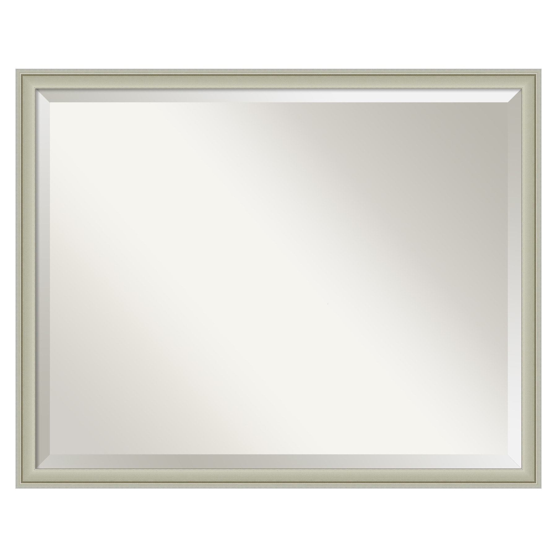 Amanti Art A17008100379 Florence Silver Frame 29.75-Inches W x 23.75-Inches H Rectangle Salon Scoop Silver Framed Vanity Mirror