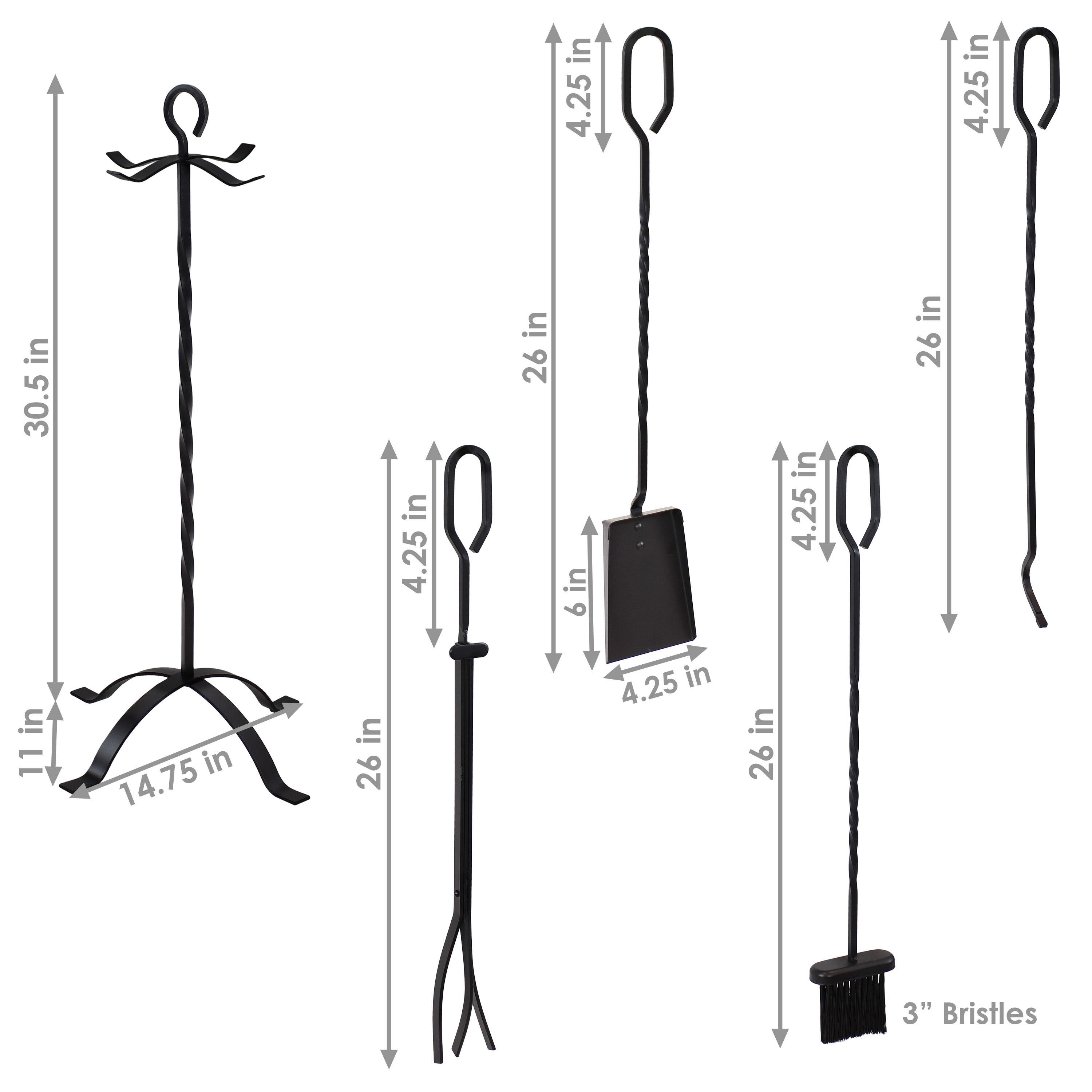 Sunnydaze Decor GWC-456 Fireplace-Tools - View #6
