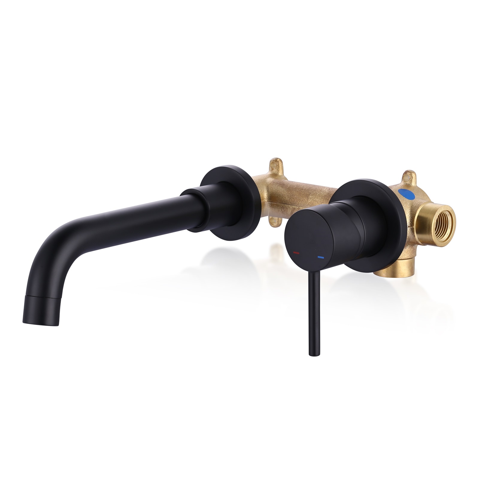 WOWOW 131300B-LW matte black Wall-mount 1-handle Swivel Commercial/Residential Handle Bathroom Sink Faucet