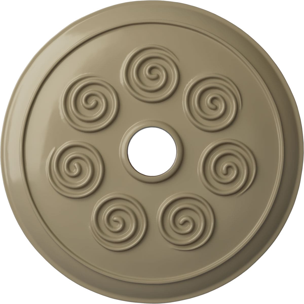 Ekena Millwork CM25SPGDF Spiral 25.25-in W x 25.25-in L Painted Gobi Desert Polyurethane Whole Ceiling Medallion