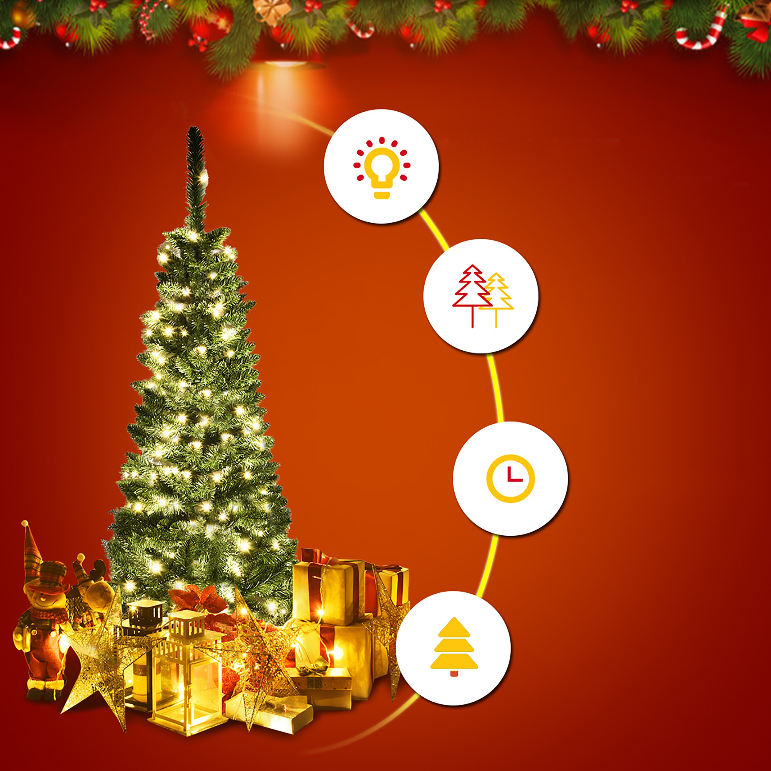 Costway CM22070 Artificial-Christmas-Trees - View #3