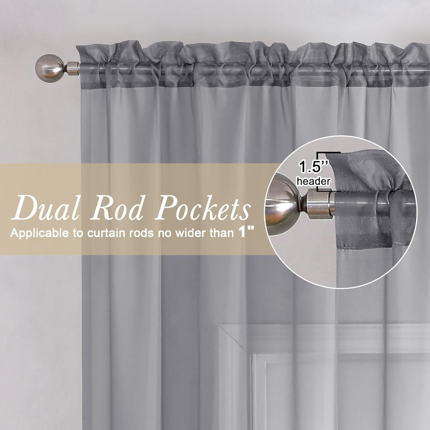 KATE AURORA CRYSTAL-PP-GRAYCHAR- curtains - View #5