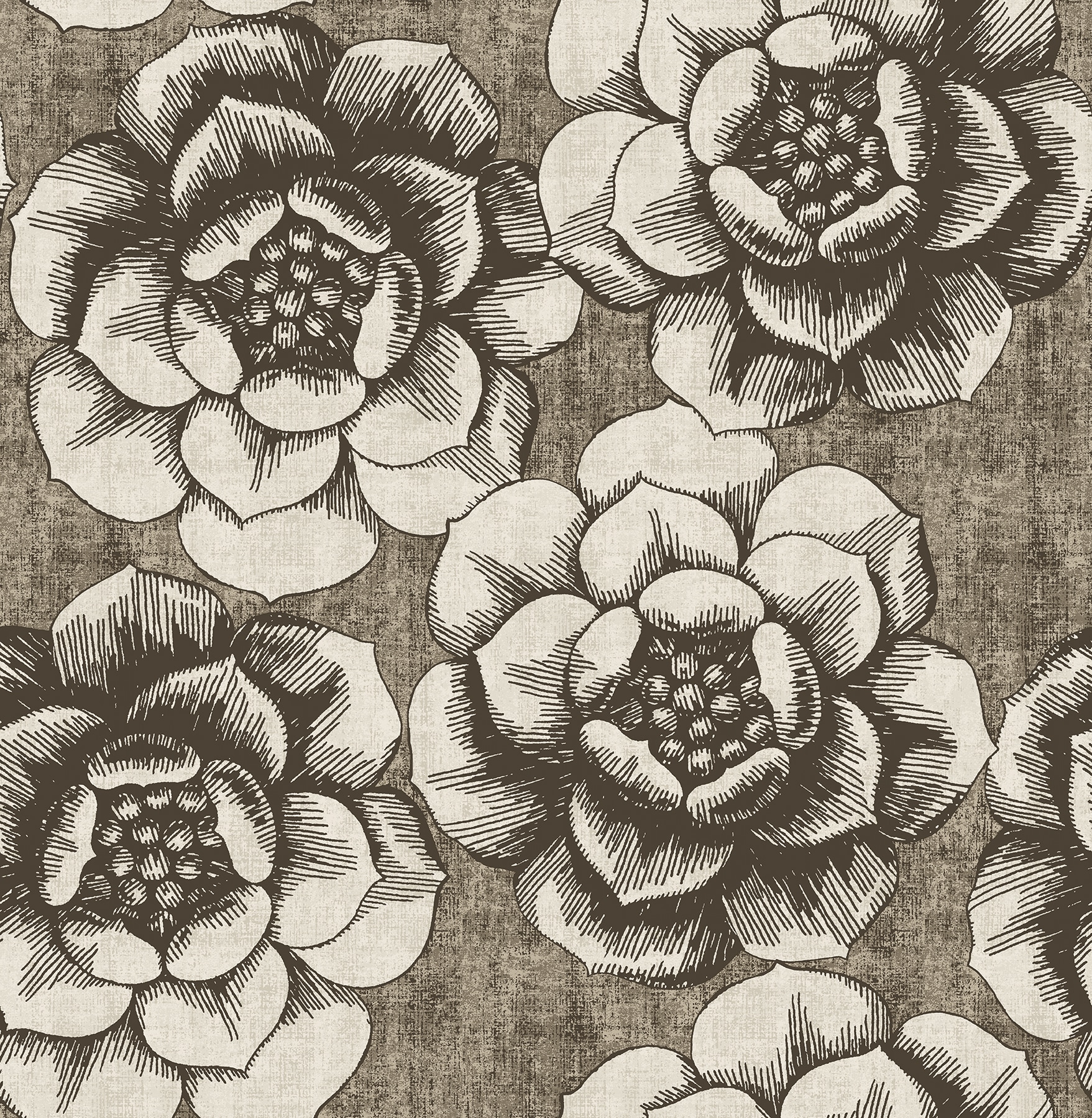 A-Street Prints 2763-24239 Moonlight 56.4-Sq. Feet Brown Non-woven Floral Unpasted Wallpaper