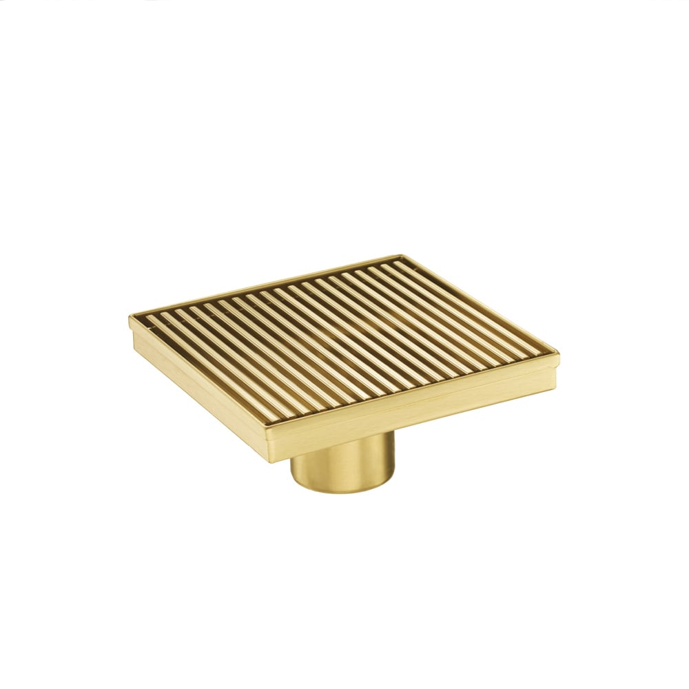 Brushed Gold 4-inch brass Shower Floor Drain with Removable Strainer C–  wonderland shower inc