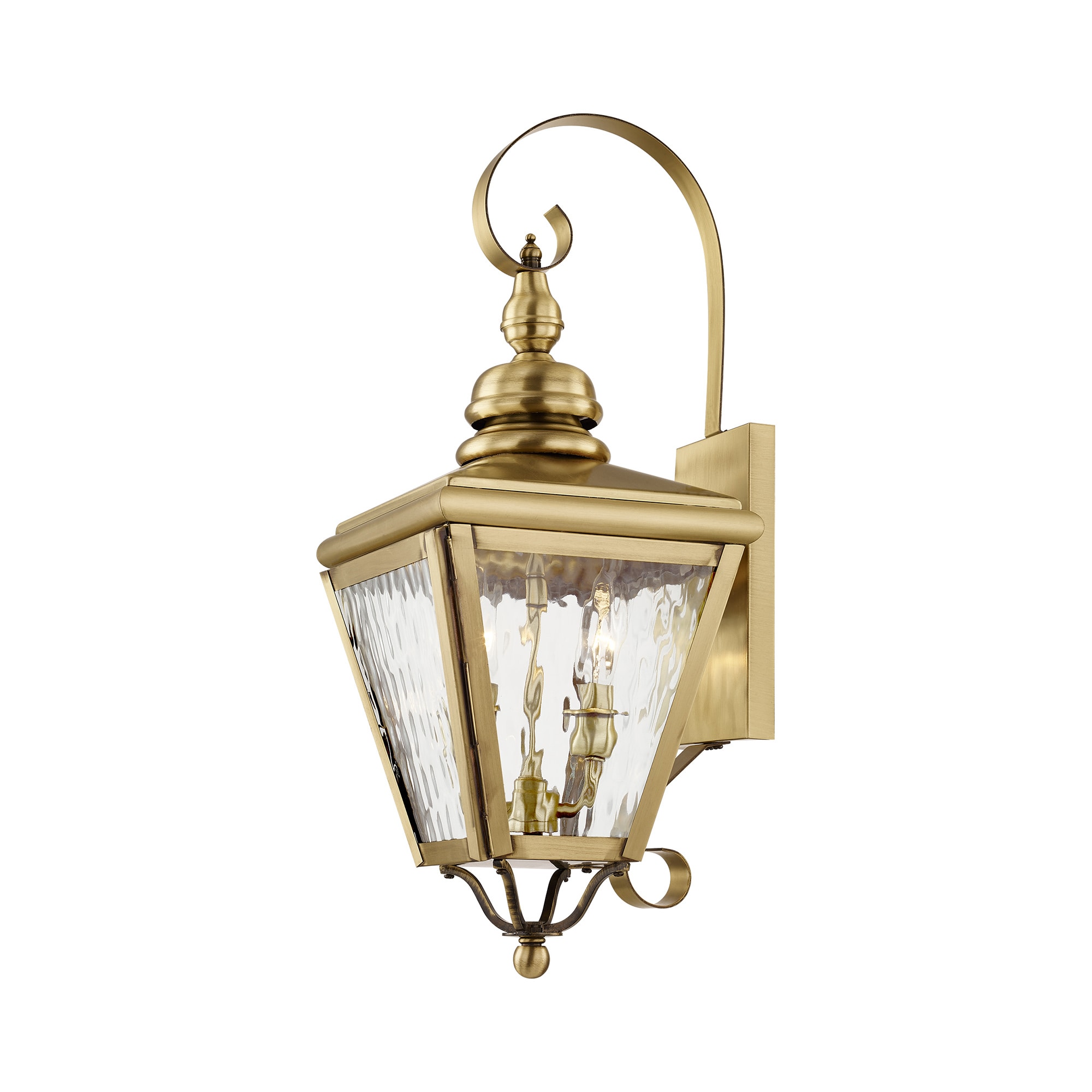 Livex Lighting Cambridge 2-Light 21.5-in H Antique Brass Outdoor 