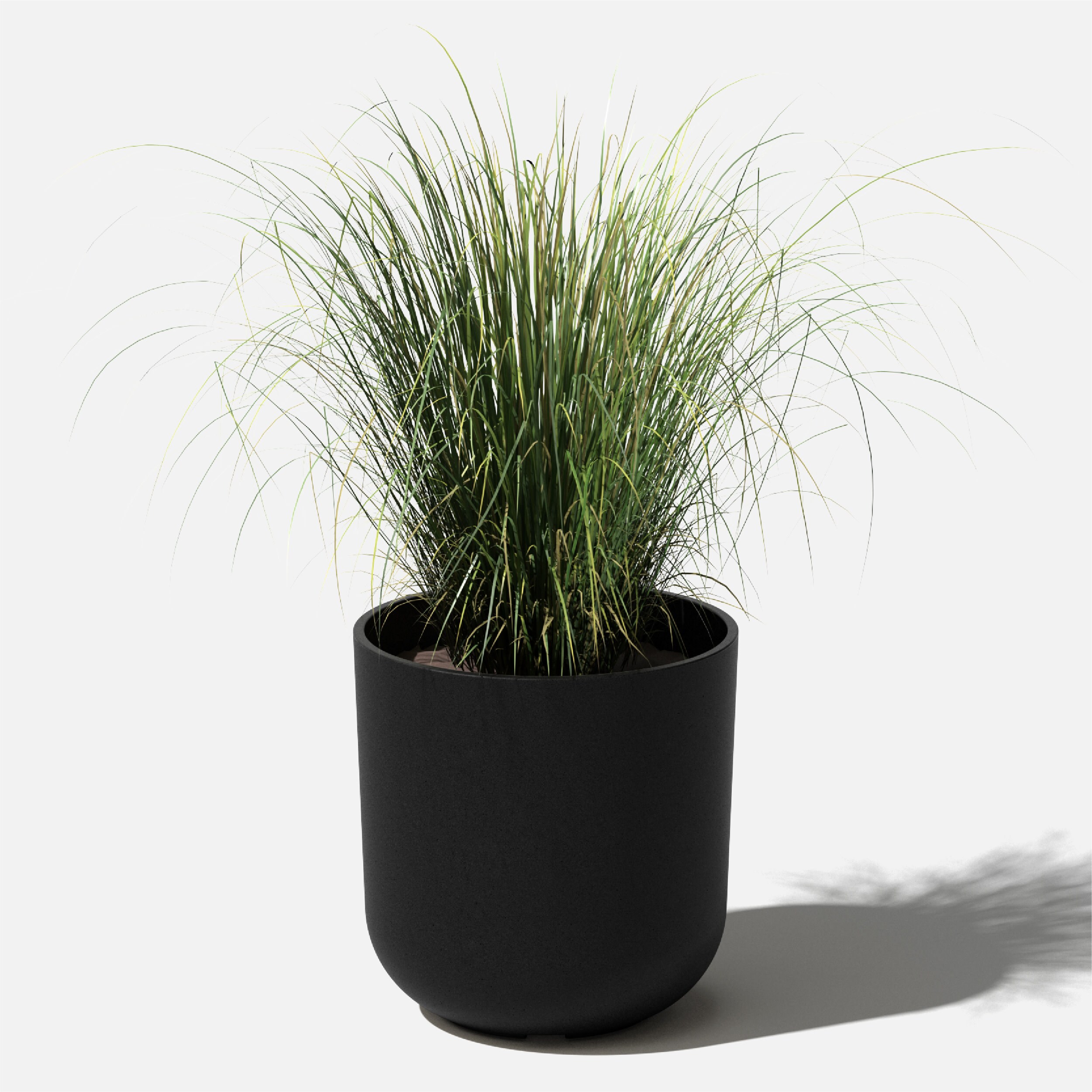 Kona 10" Black Plastic-Stone Outdoor Planter