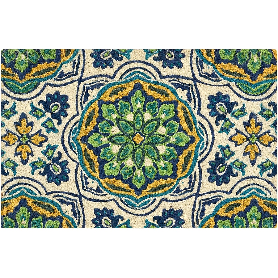 Nourison Wav17 Greetings 2-ft x 3-ft Blue Rectangular Indoor Door Mat Nourison Wav17 Greetings 2-ft x 3-ft Blue Rectangular Indoor Door Mat