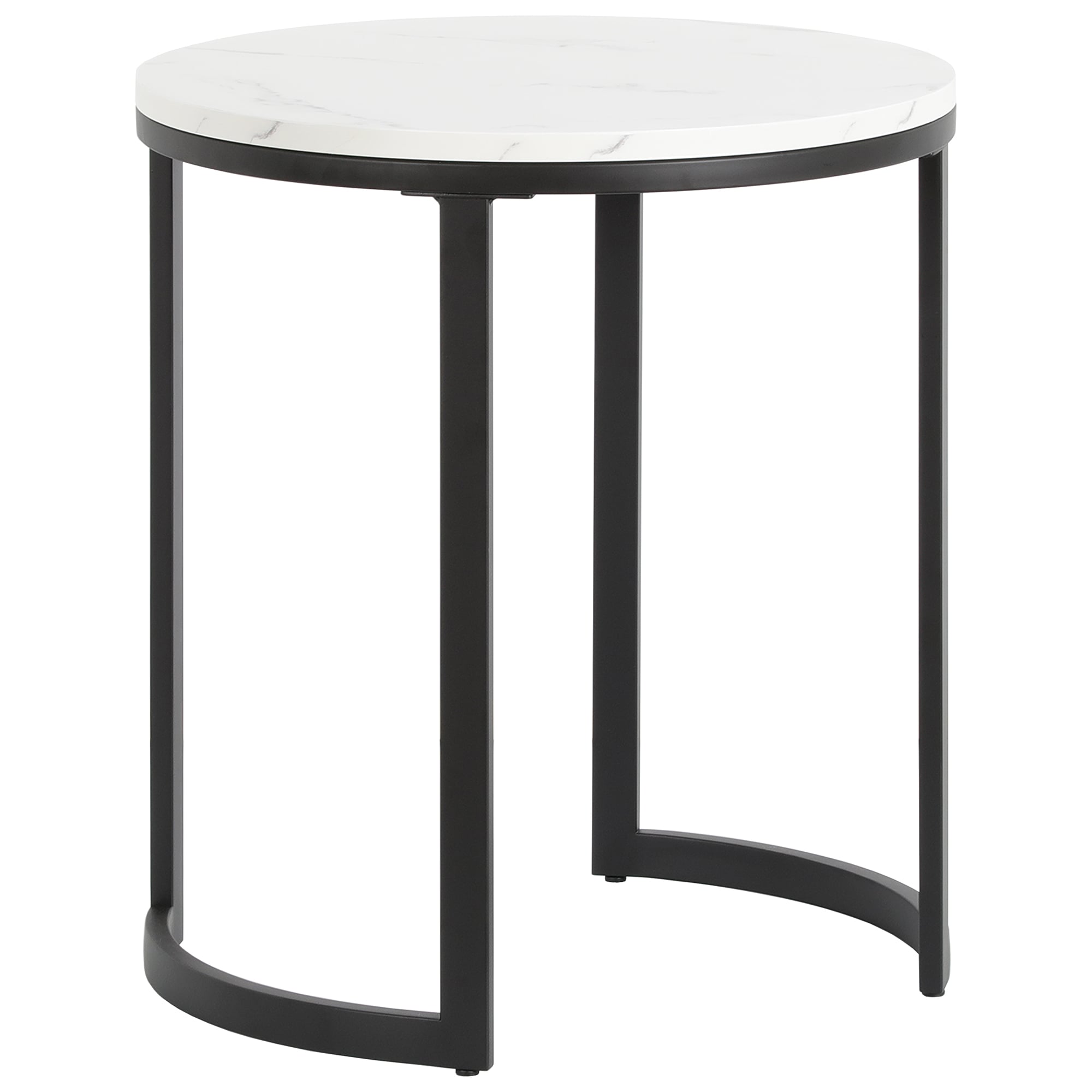Hailey Home ST1886 20-in W x 24-in H Blackened Bronze/Faux Marble Faux marble Round Modern End Table Assembly Required