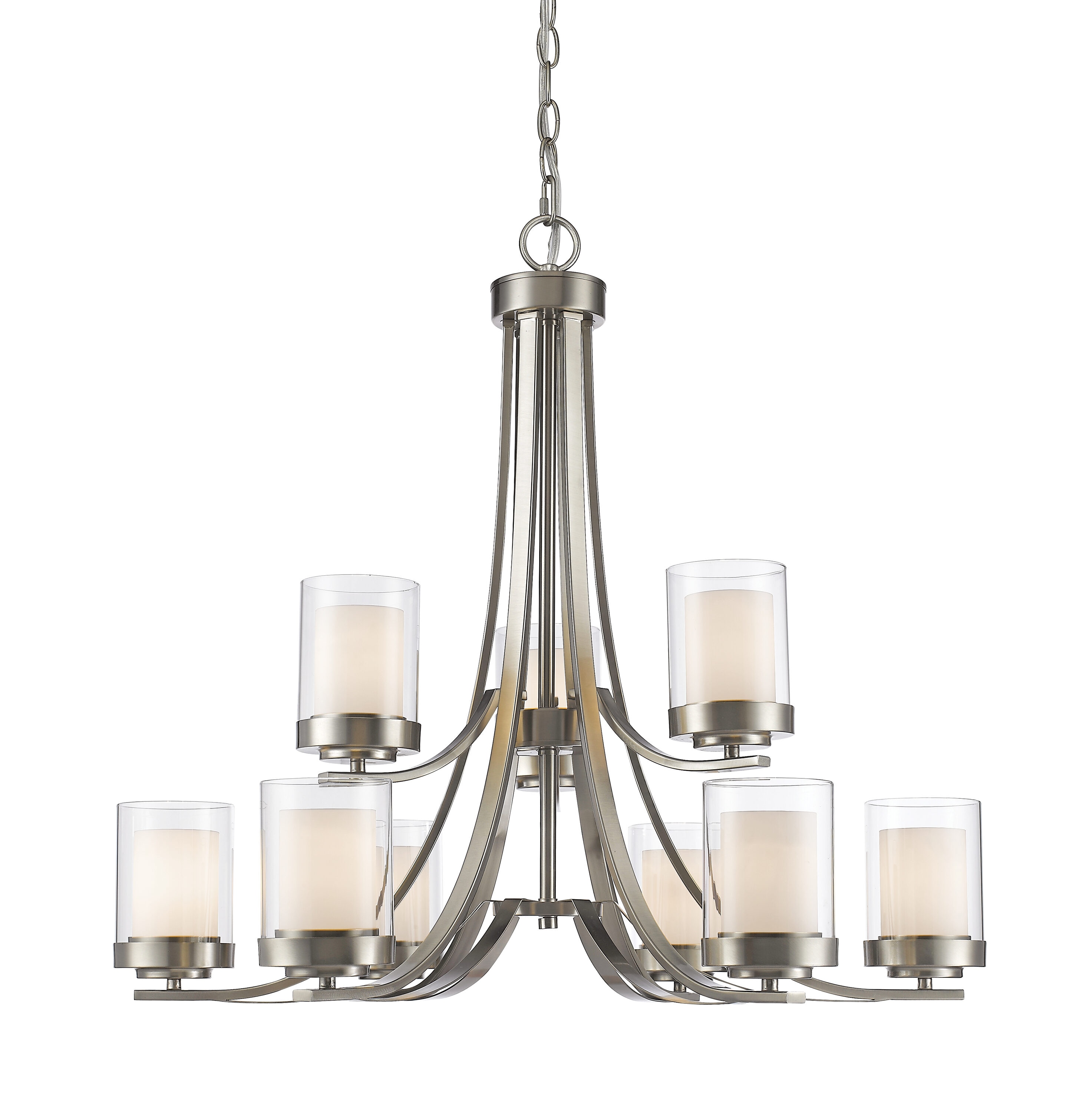 Z-Lite 426-9-BN Willow 9 -Light Brushed Nickel Modern/contemporary For Use in Dining Rooms, Foyers, Kitchens, Living Rooms Chandelier