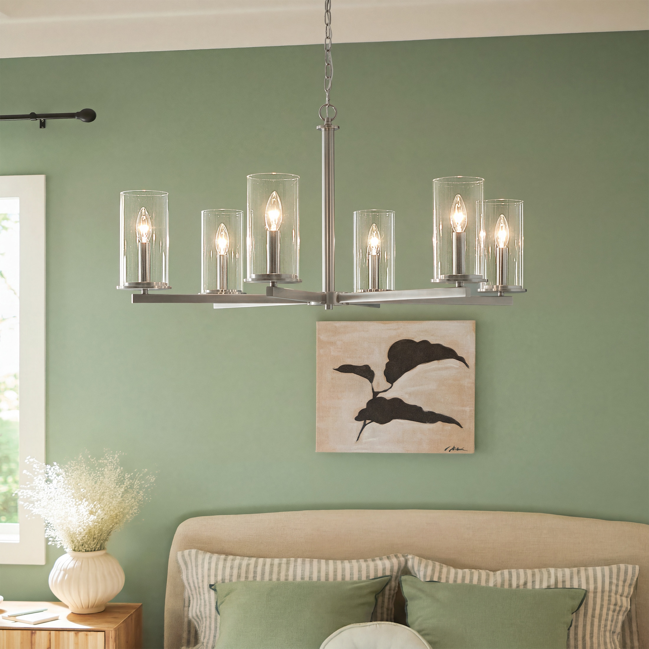 Kichler Crosby 6 -Light Brushed Nickel Clear glass Steel Chandelier