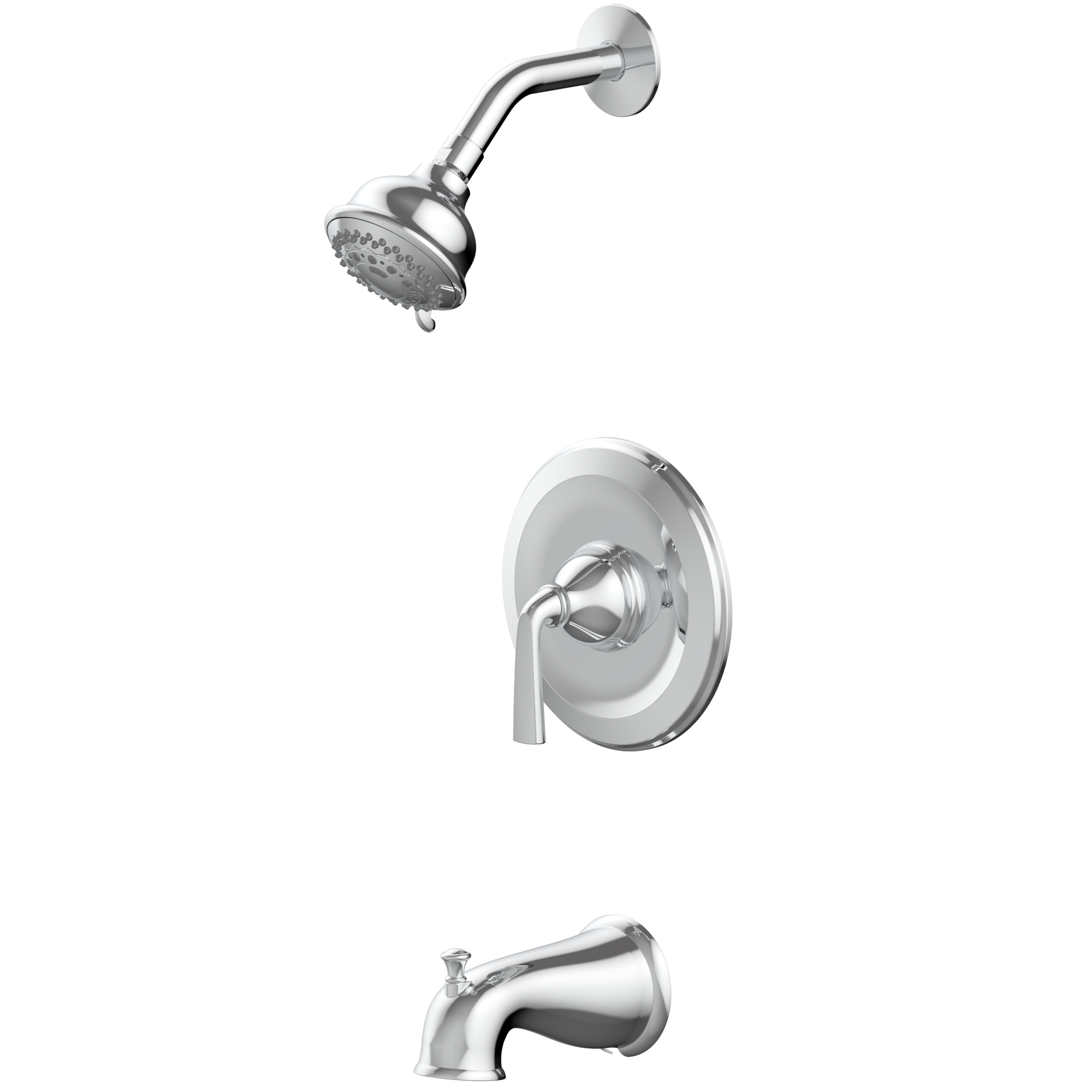 allen + roth 873X-5E01 Polished Chrome 1-handle Multi-function 3.54-in Round Shower Faucet with Valve