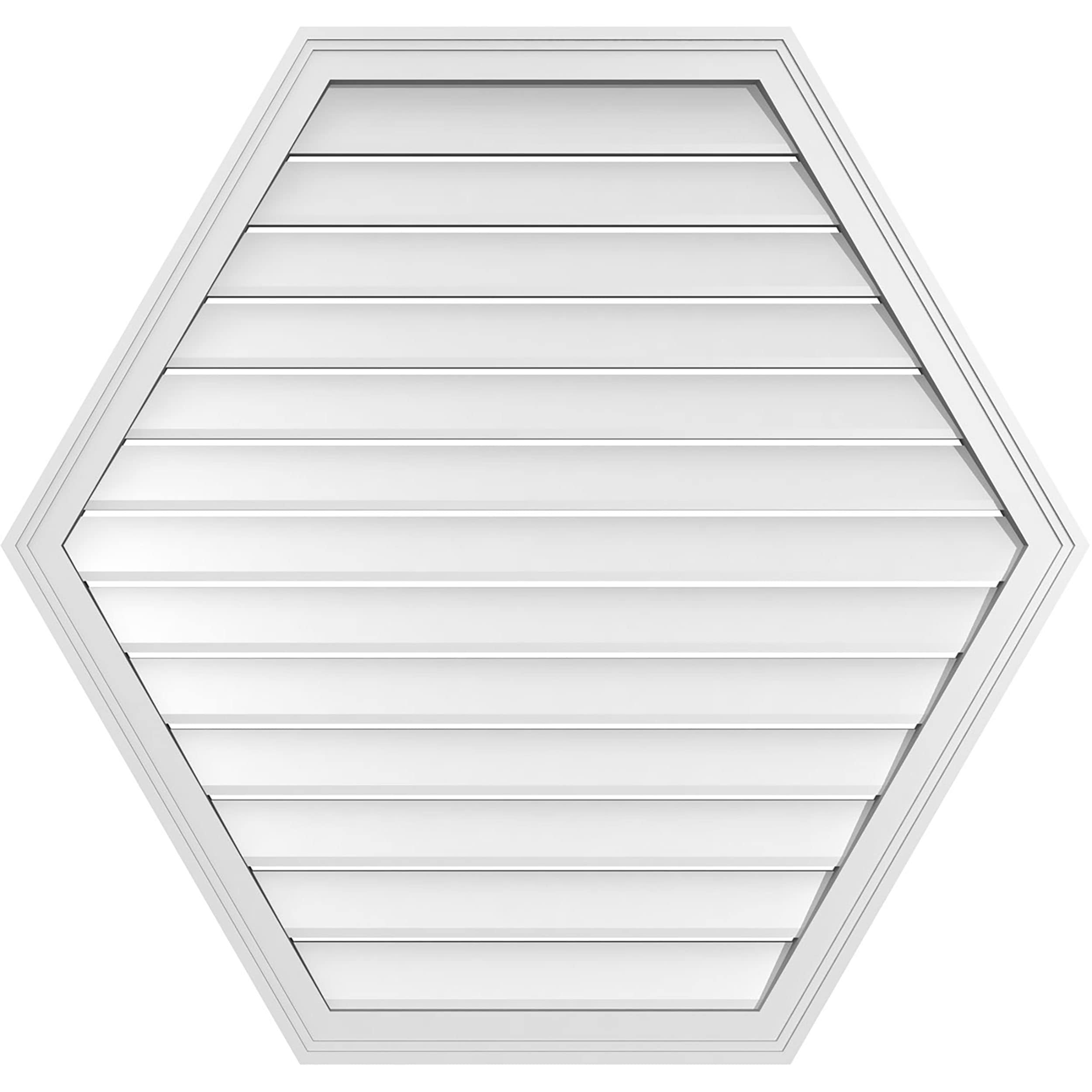 Ekena Millwork GVPHP42X4002SF 42-Inches x 40-Inches Off-white Peaked PVC Gable Louver Vent